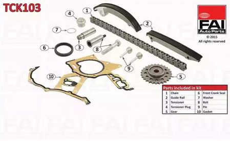 Комплект цели привода распредвала FAI AUTOPARTS TCK103