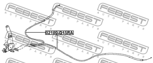 02100-g15ra трос ручного тормоза FEBEST 02100-G15RA