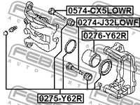 Поршень суппорта тормозного заднего FEBEST 0276-Y62R
