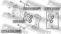 Втулка направляющая суппорта тормозного переднего FEBEST 1274-H100UPF