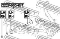 Болт с эксцентриком ремкомплект FEBEST 2229005KIT