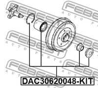 Подшипник ступичный задний ремкомплект FEBEST DAC30620048-KIT