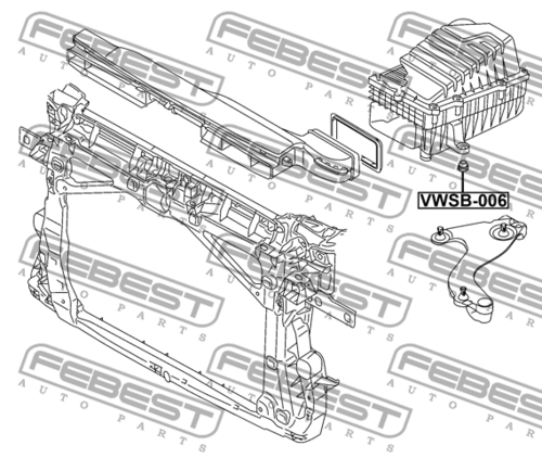 Vwsb-006 втулка крепления корпуса воздушного фильтра FEBEST VWSB-006