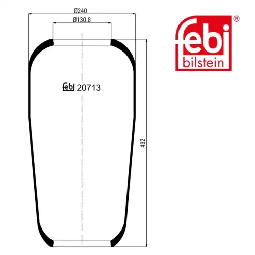 20713f пневмоподушка кон 492-240-130.8/130.8 подъем оси FEBI BILSTEIN 20713