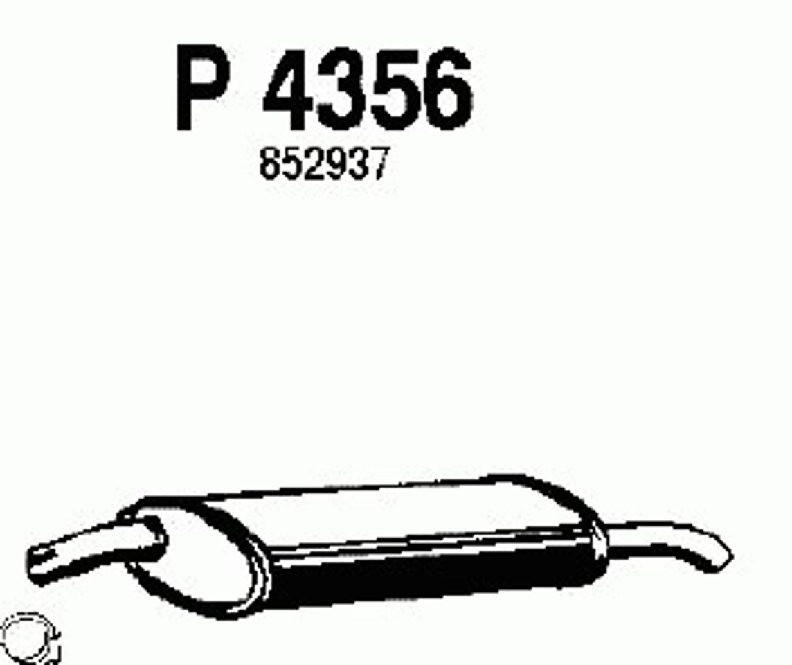 Глушитель выхлопных газов конечный FENNO P4356