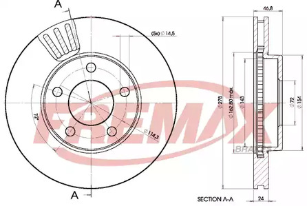Диск тормозной FREMAX BD-4093