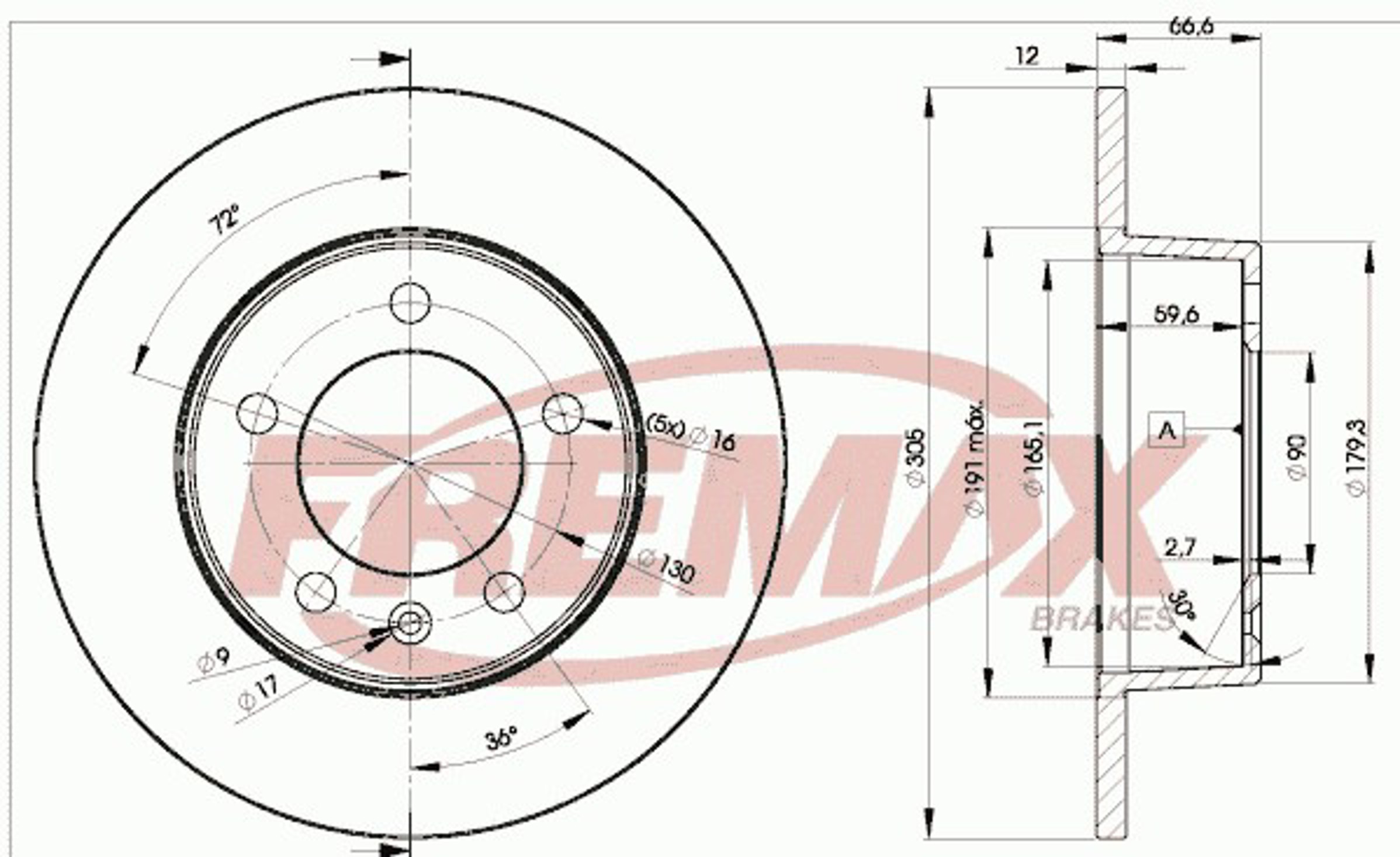 Диск тормозной FREMAX BD-1410