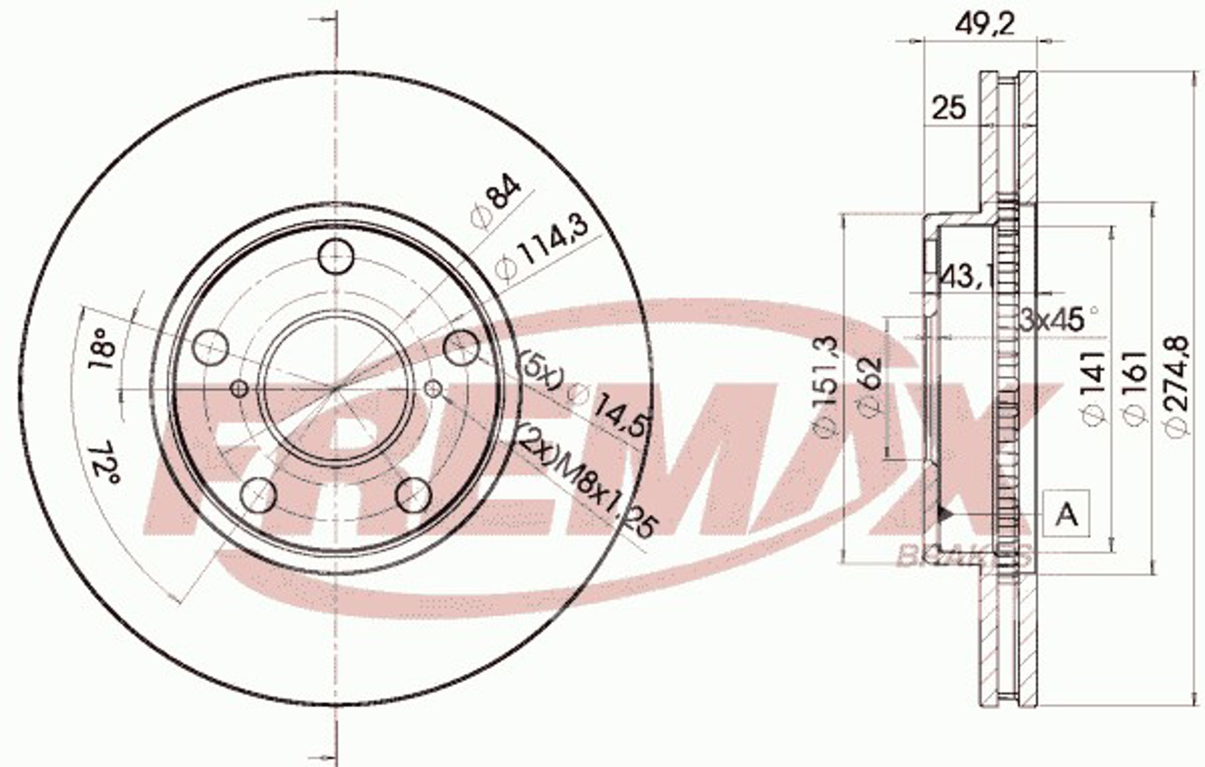 Диск тормозной FREMAX BD-2878