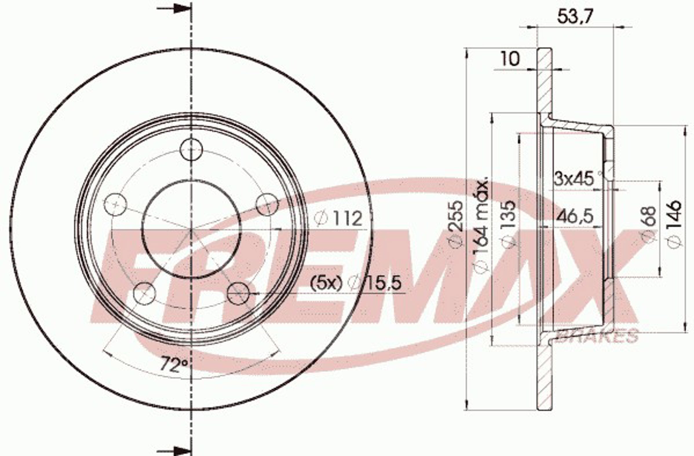 Диск тормозной FREMAX BD-2880