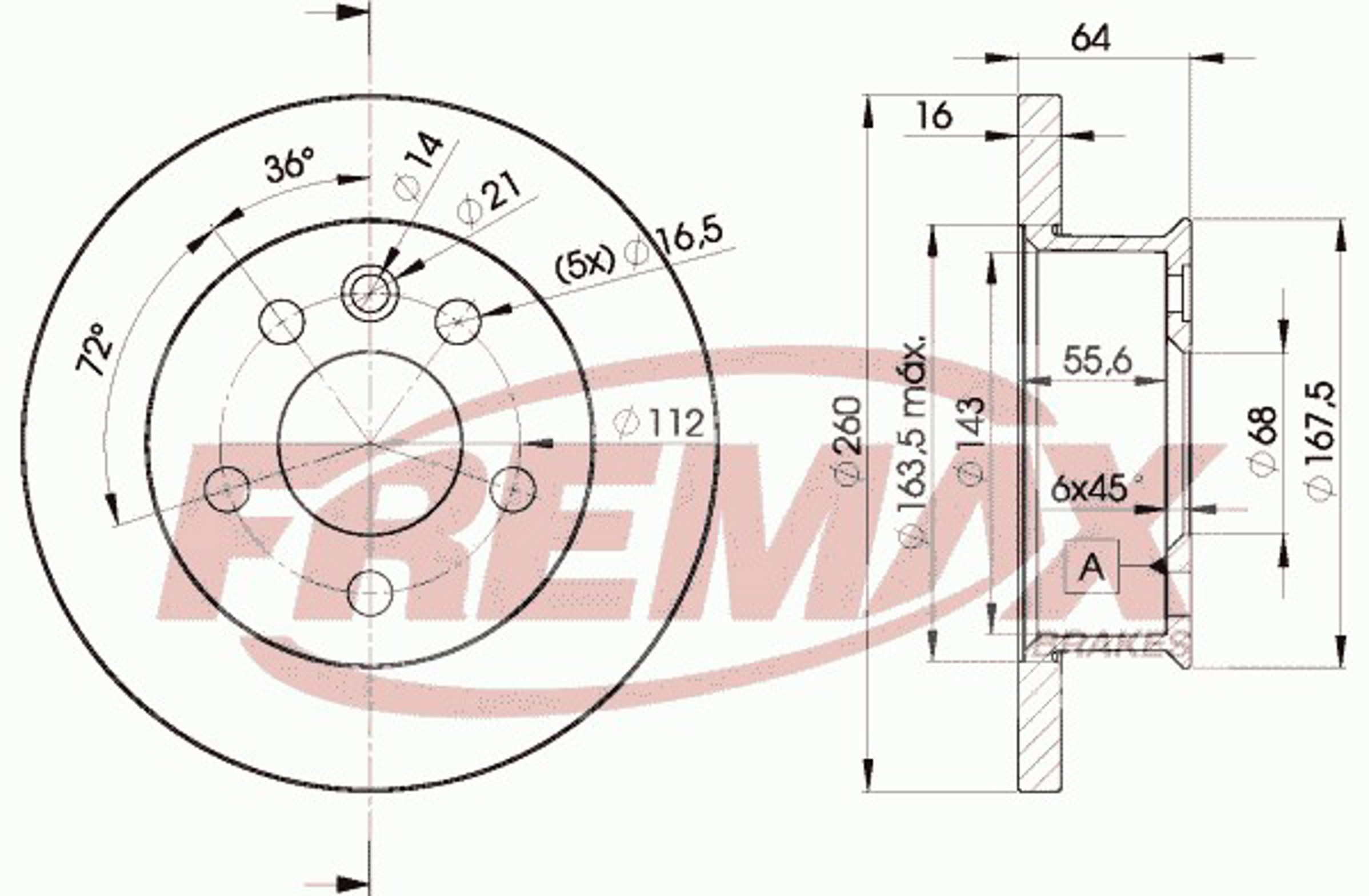 Диск тормозной FREMAX BD-3013
