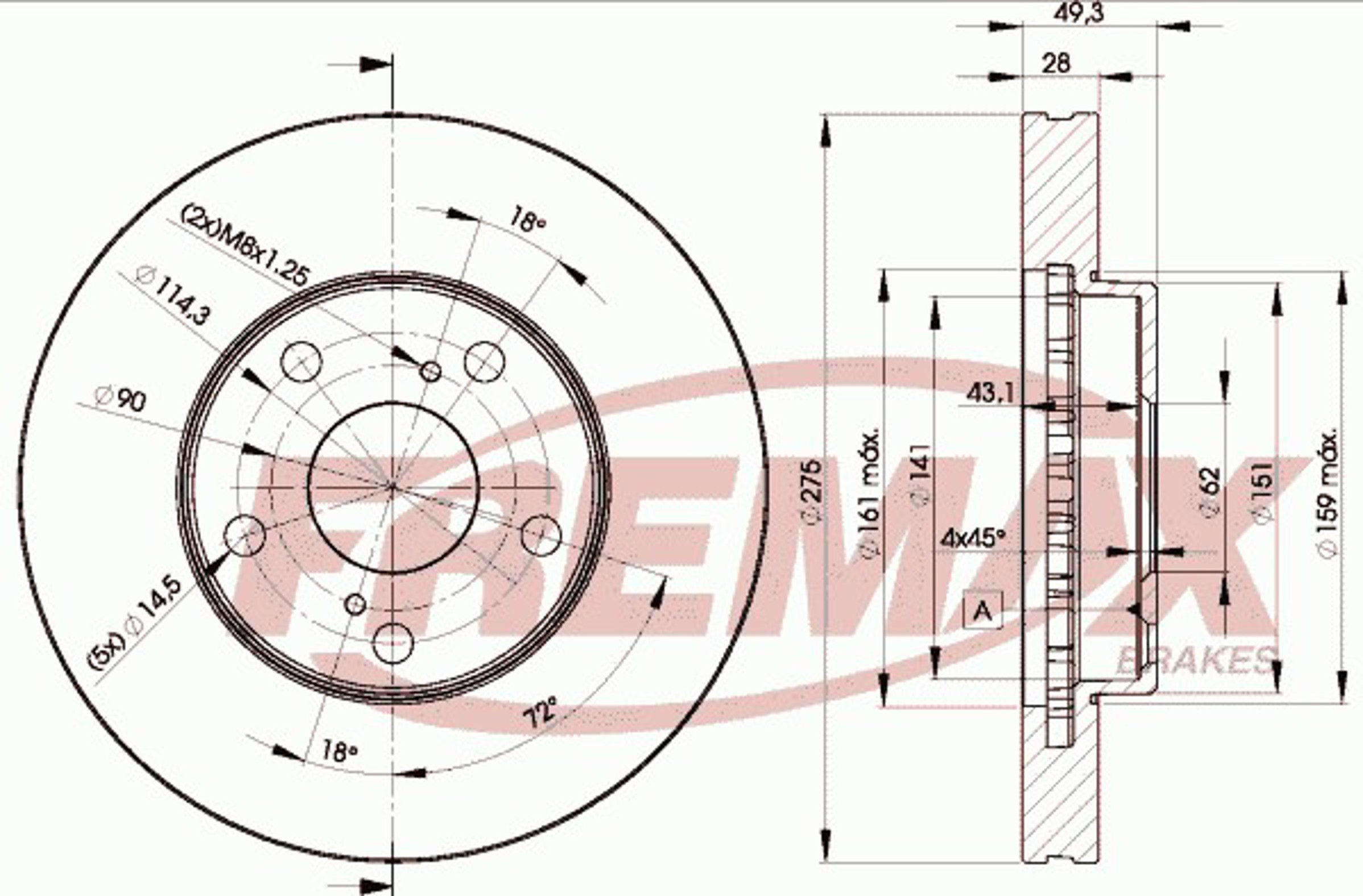 Диск тормозной FREMAX BD-3304