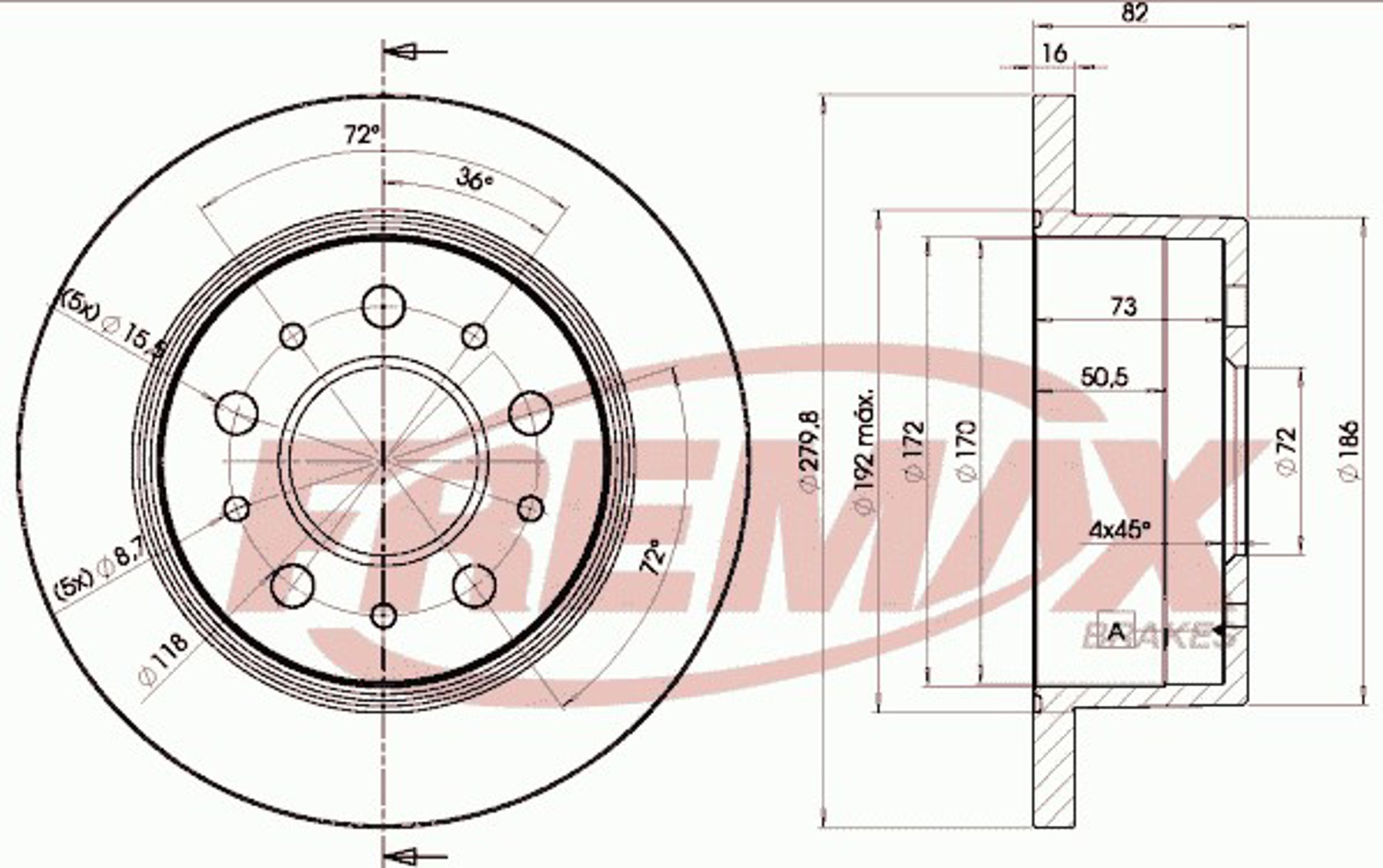 Диск тормозной FREMAX BD-3806