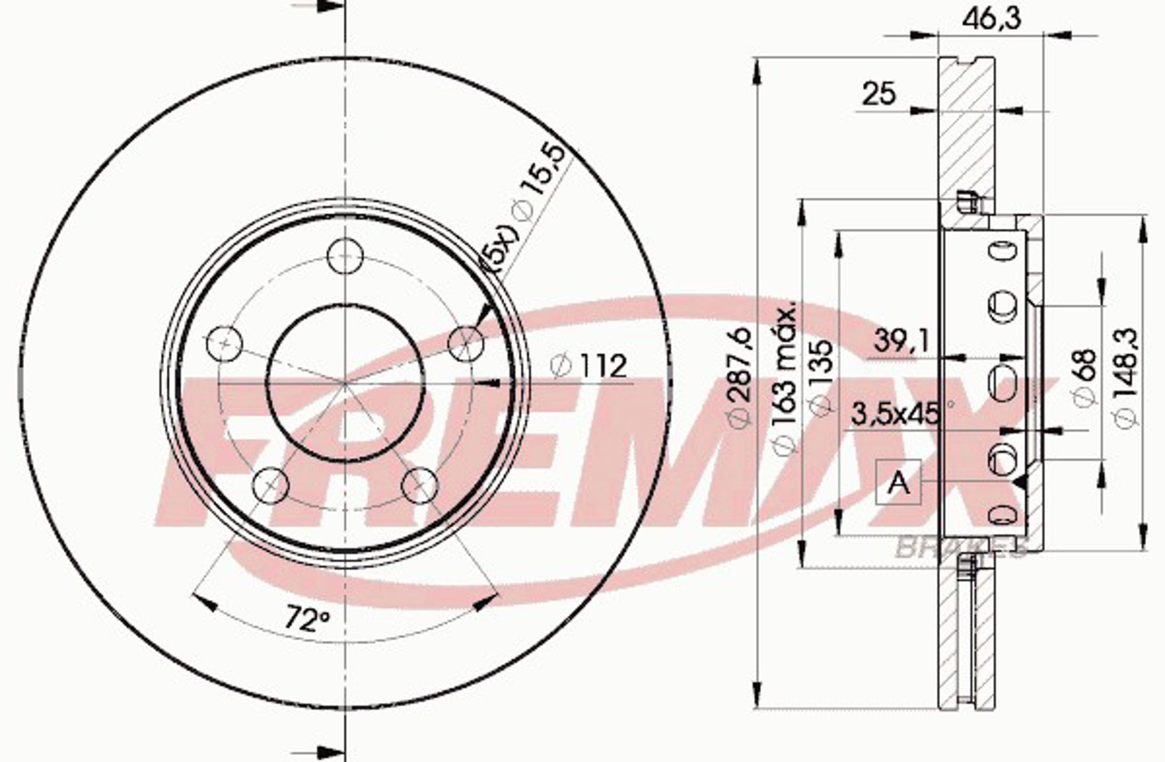 Диск тормозной FREMAX BD-4063