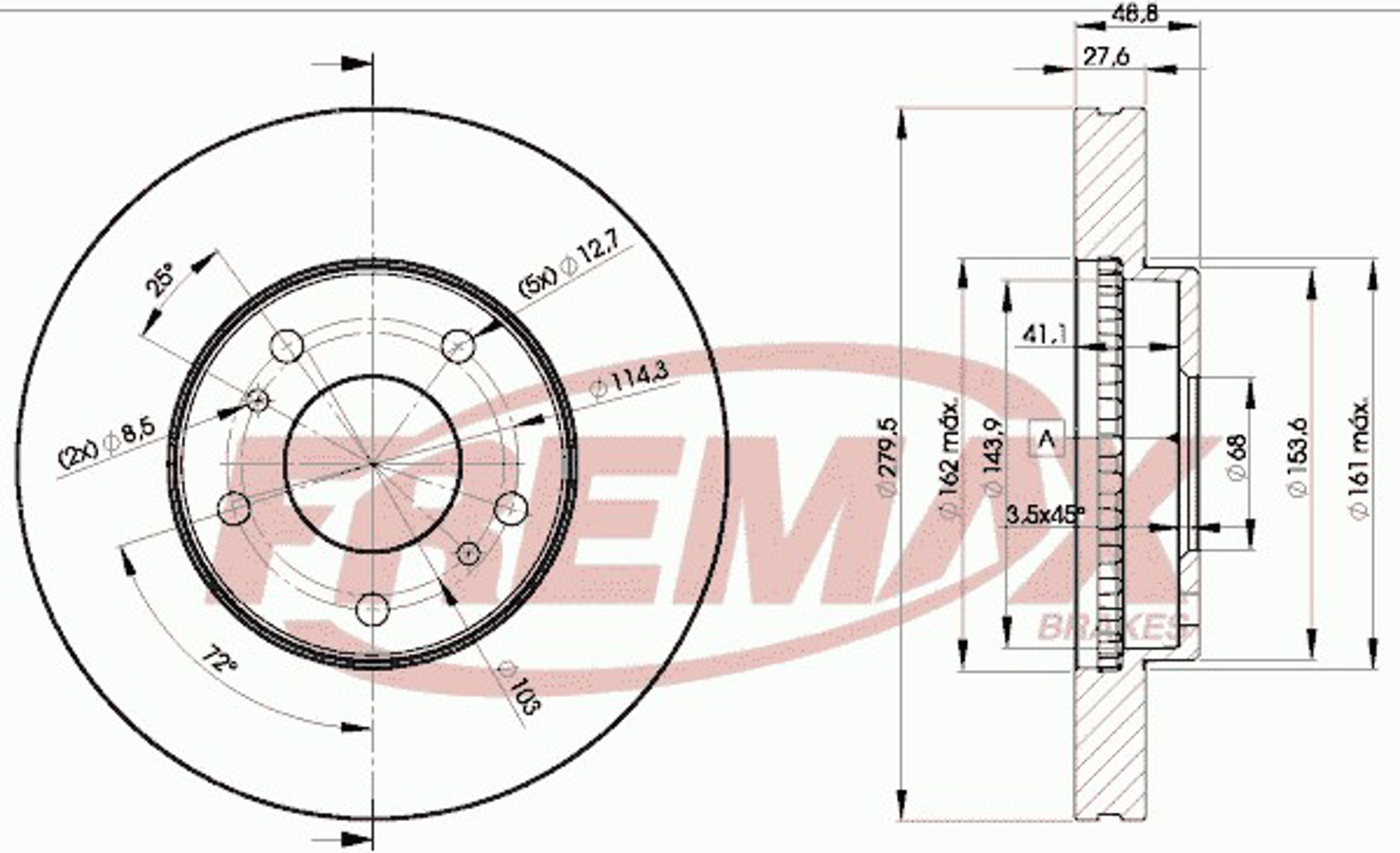 Диск тормозной FREMAX BD-4103