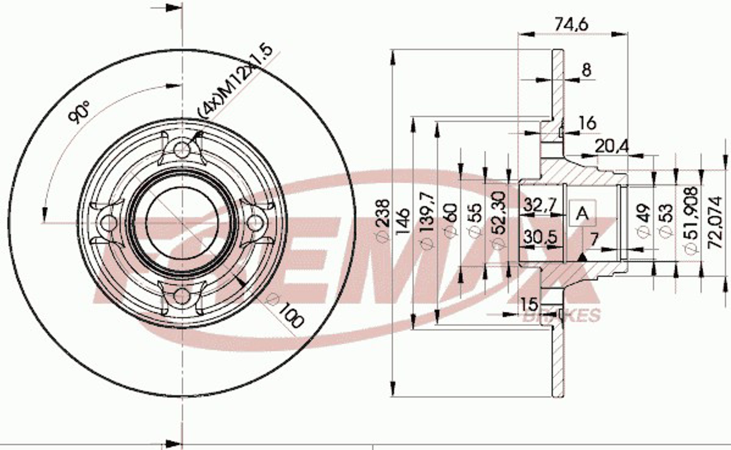 Диск тормозной FREMAX BD-5006
