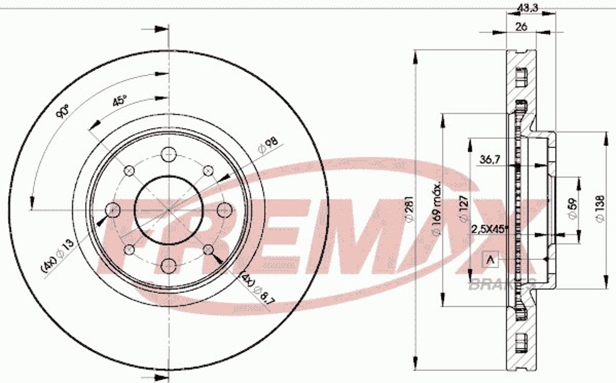 Диск тормозной FREMAX BD-5546