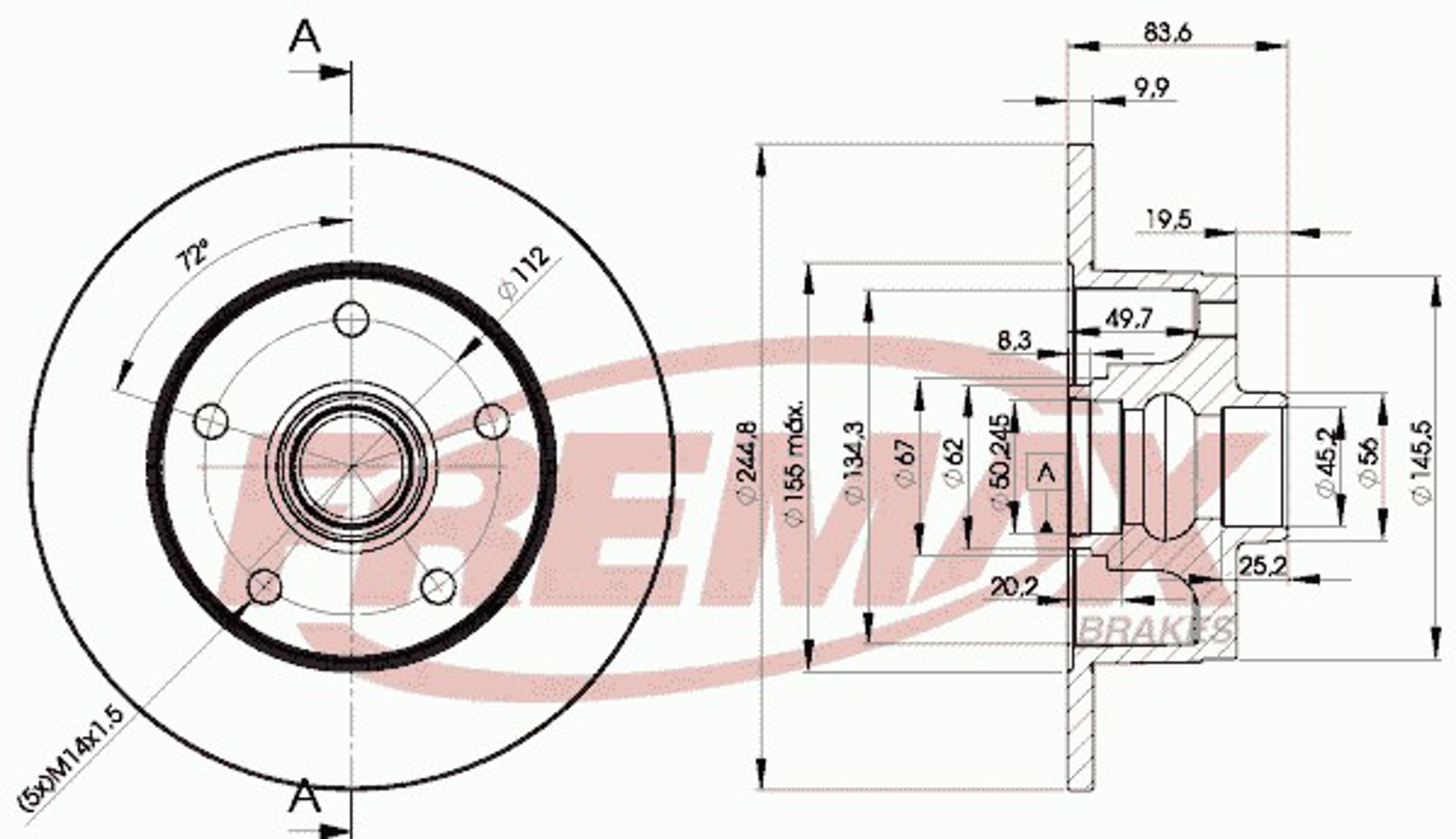Диск тормозной FREMAX BD-5606