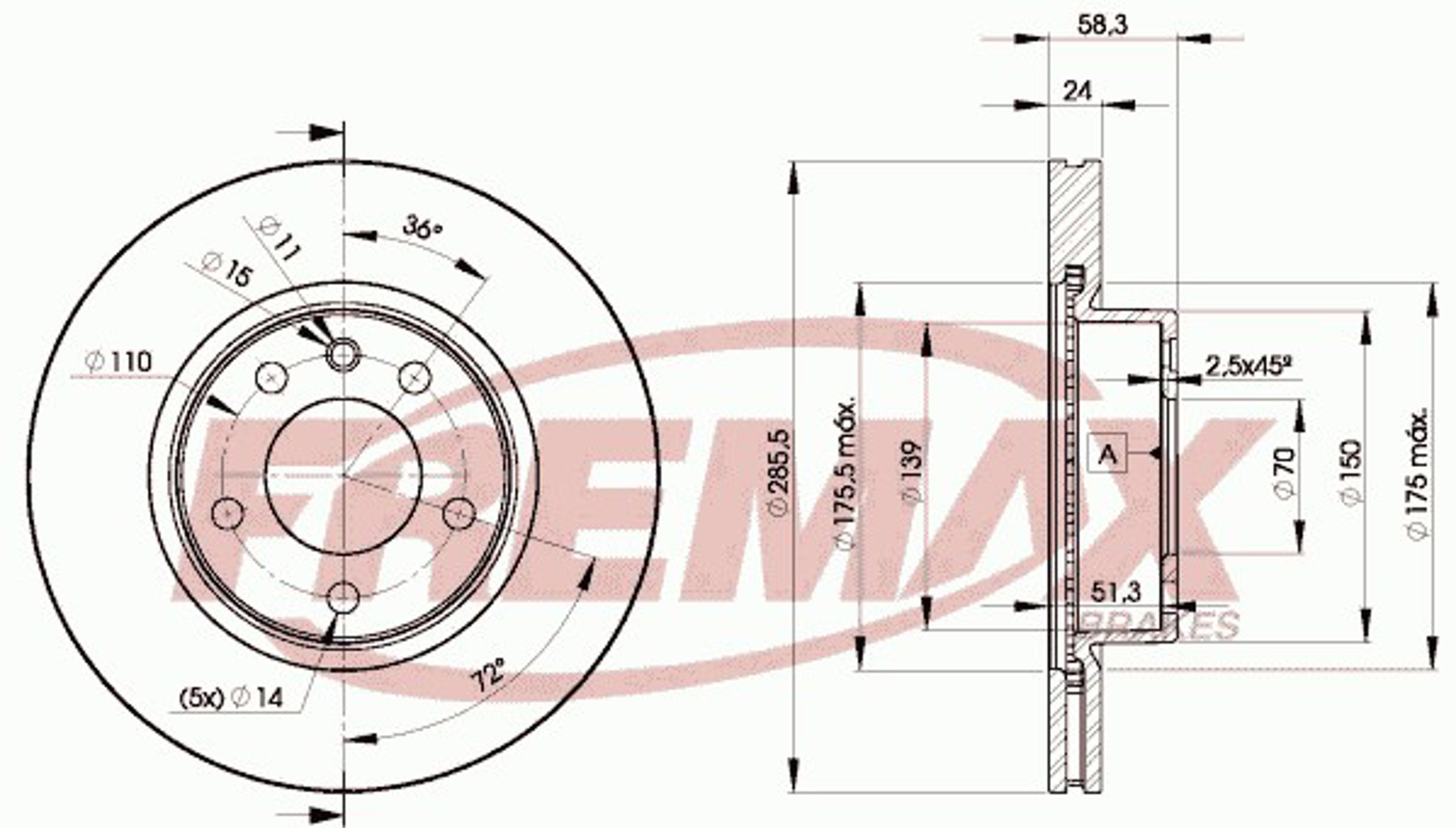 Диск тормозной FREMAX BD-9054