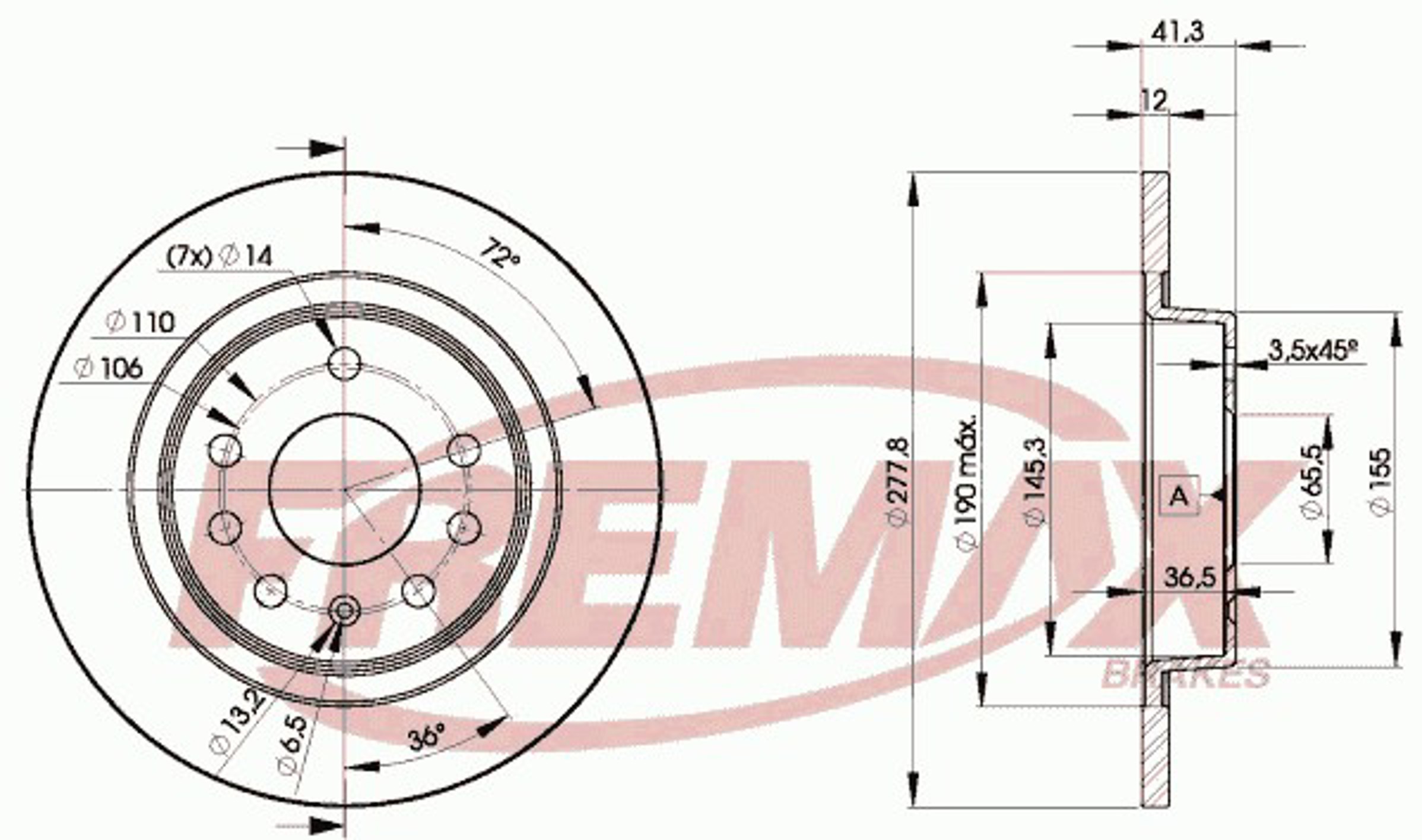 Диск тормозной FREMAX BD-9115