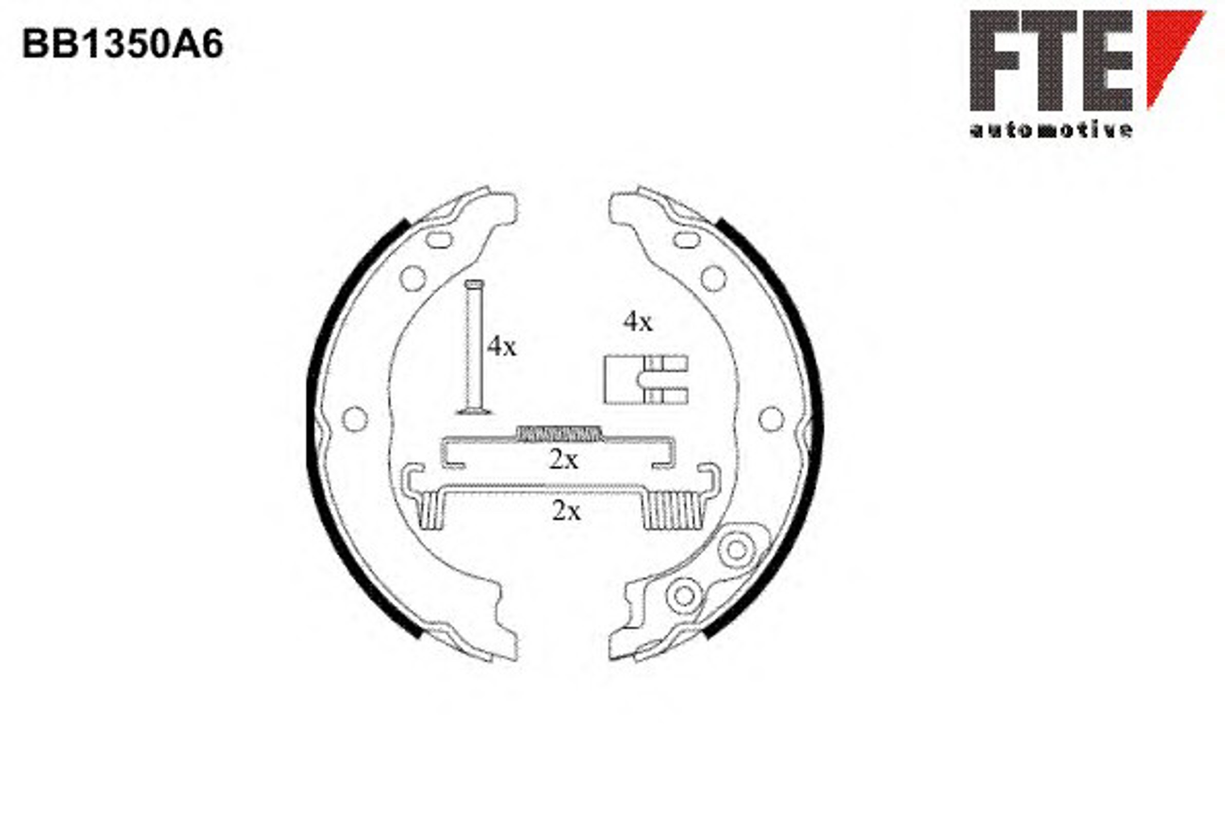 Колодки тормозные барабанные FTE BB1350A6