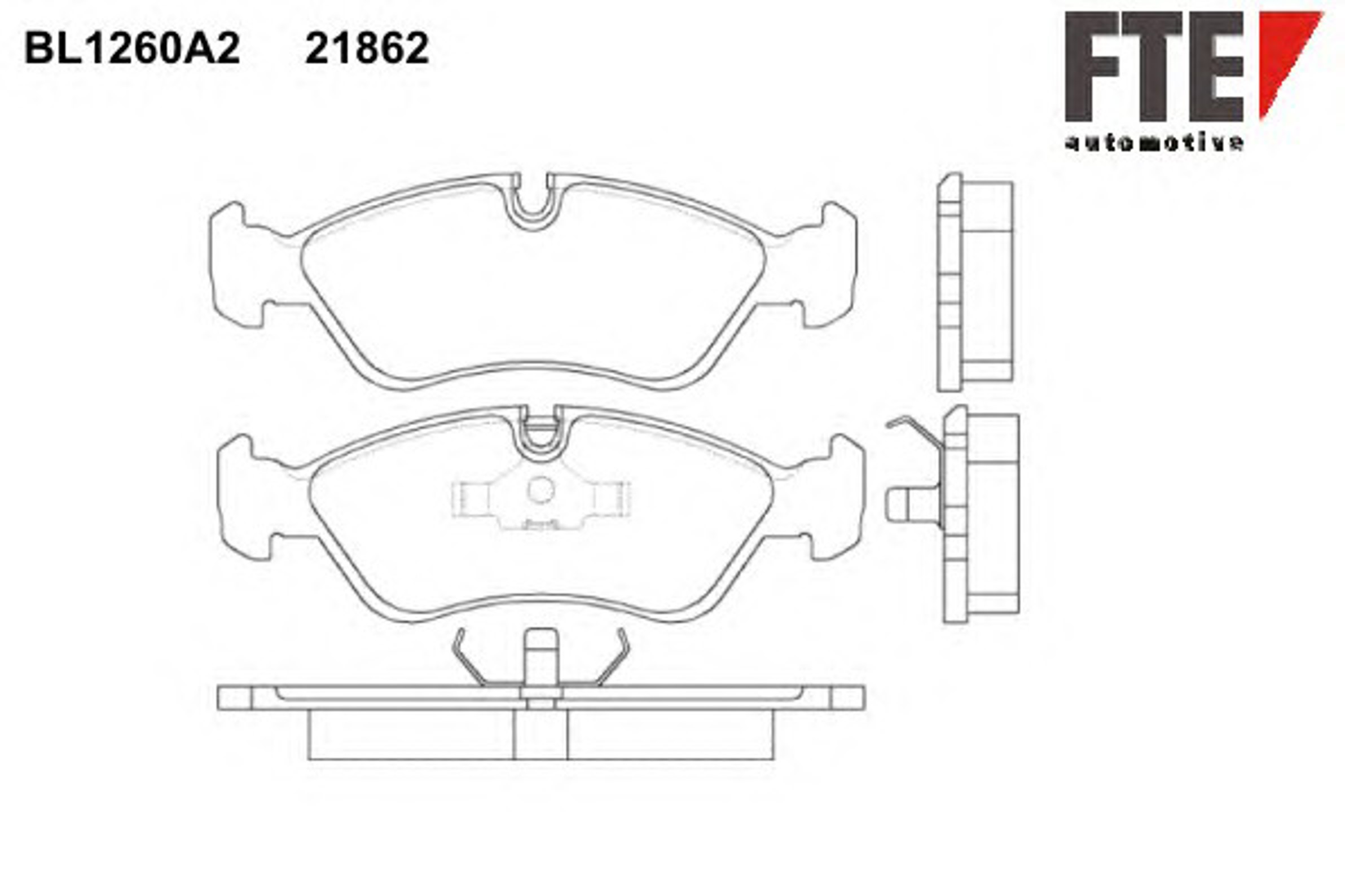 Комплект тормозных колодок дисковый тормоз FTE BL1260A2