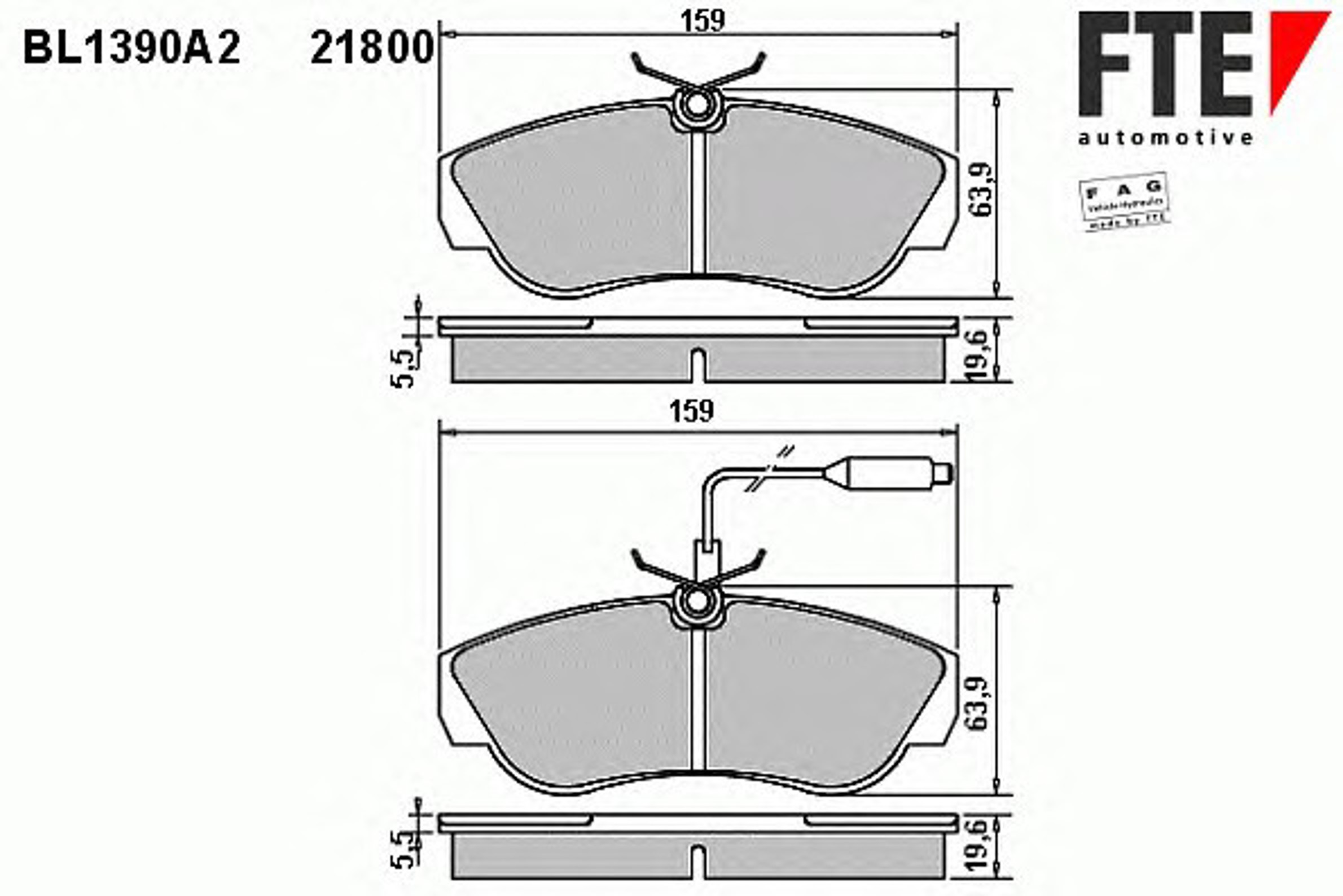Колодки тормозные дисковые FTE BL1390A2