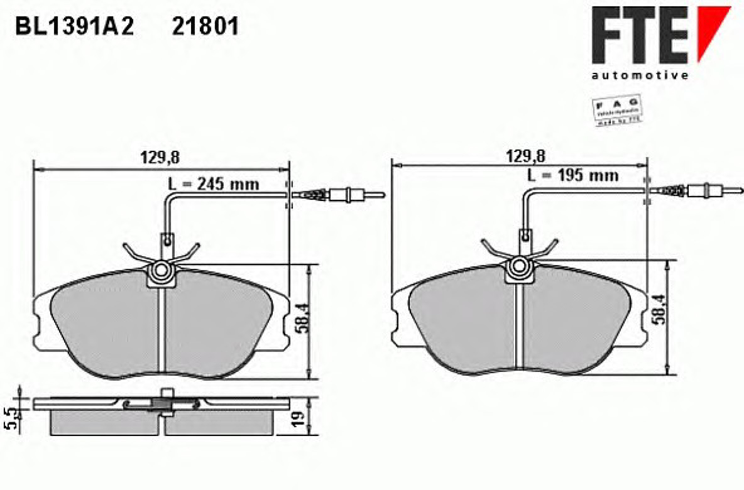 Колодки тормозные дисковые FTE BL1391A2