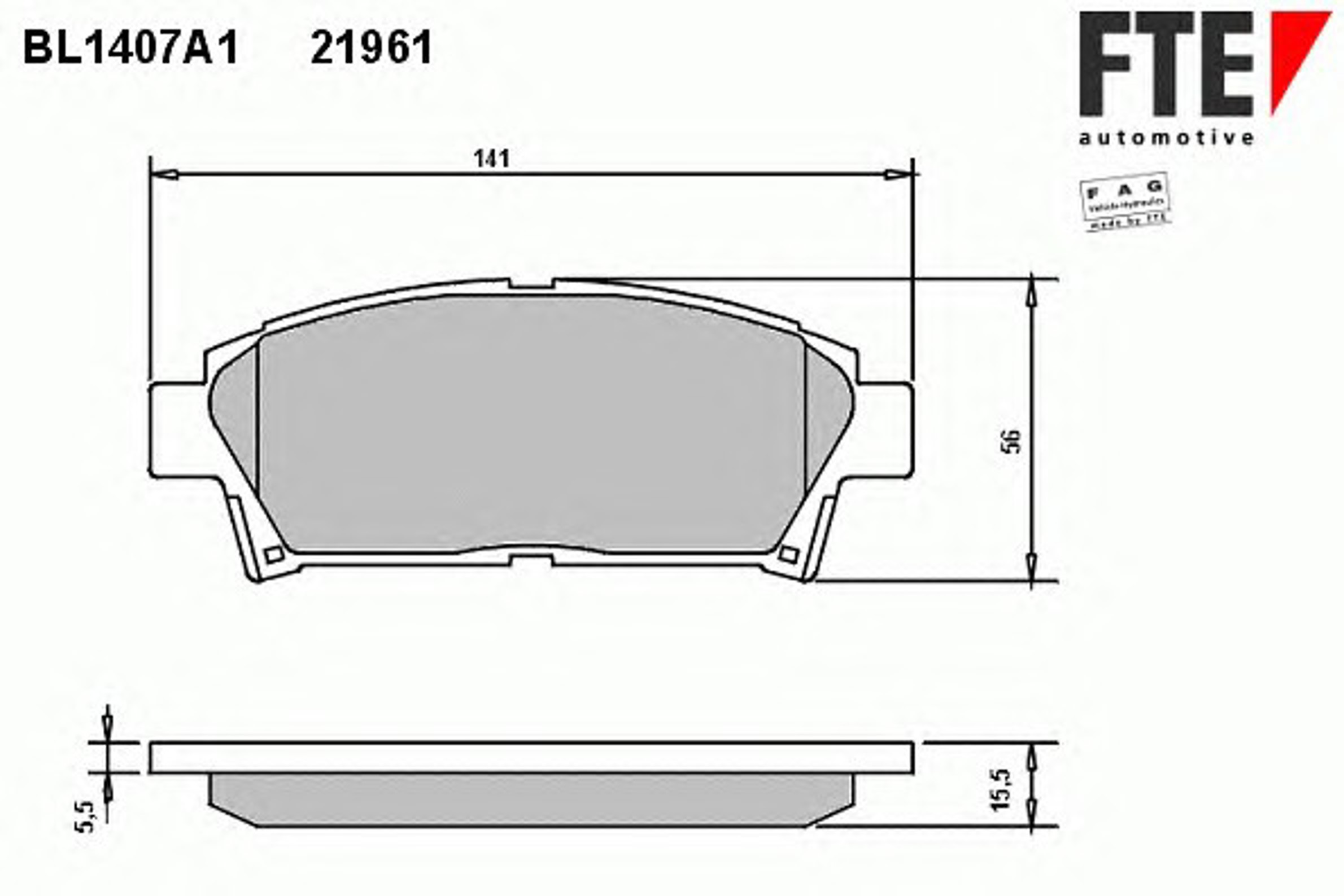 Колодки тормозные дисковые FTE BL1407A1