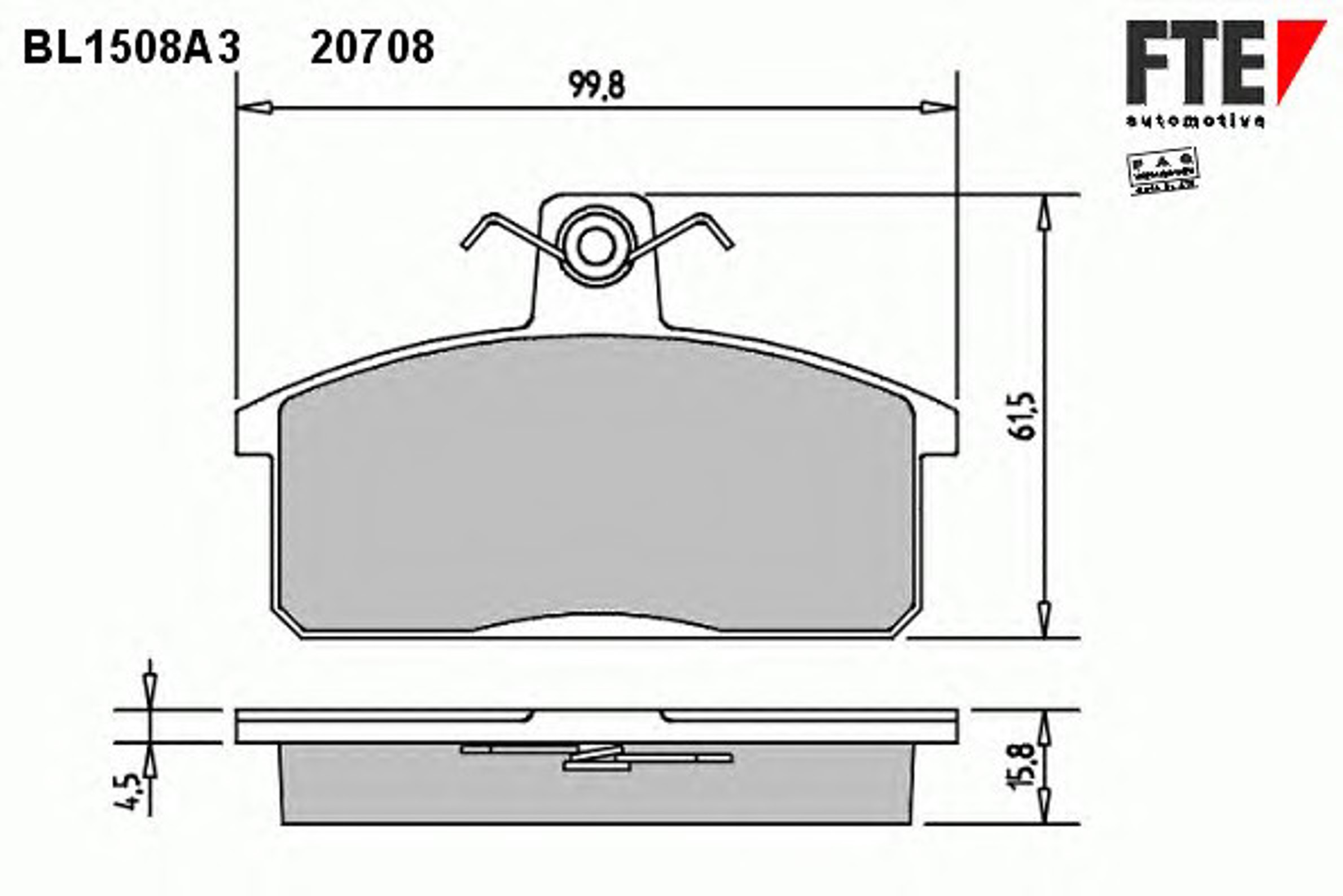 Колодки тормозные дисковые FTE BL1508A3