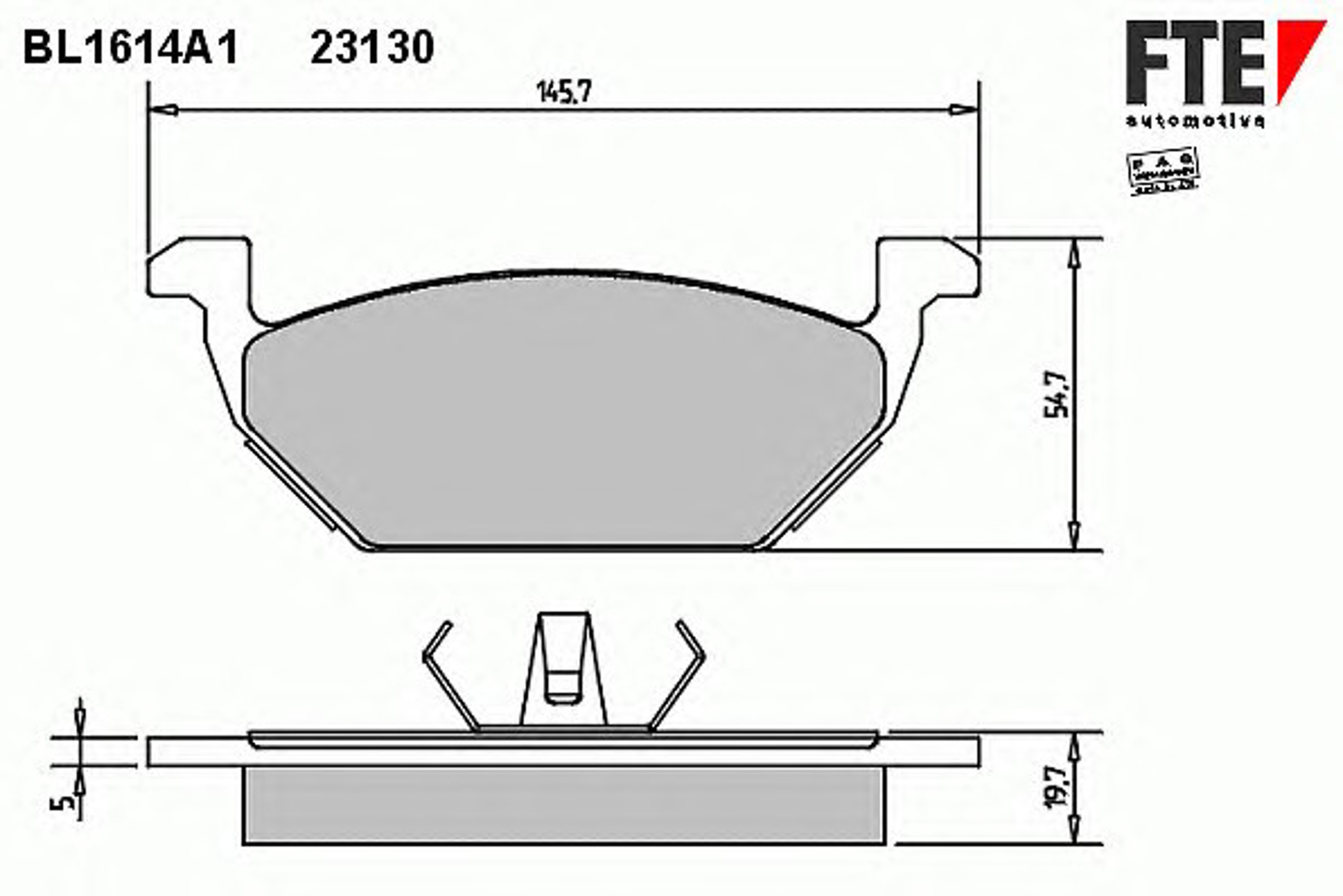 Комплект тормозных колодок дисковый тормоз FTE BL1614A1