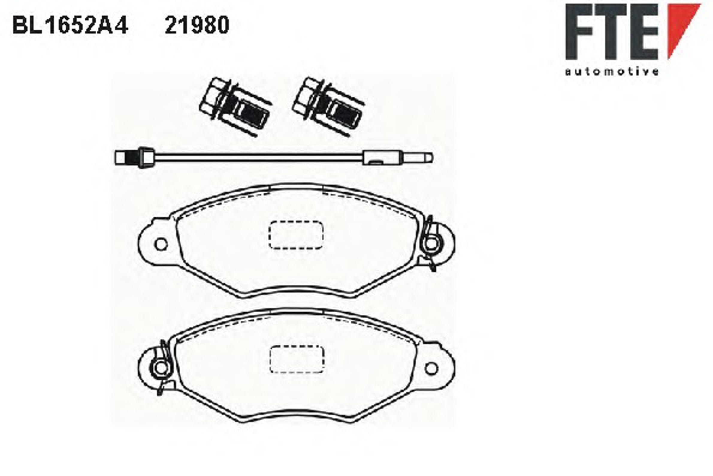 Комплект тормозных колодок дисковый тормоз FTE BL1652A4