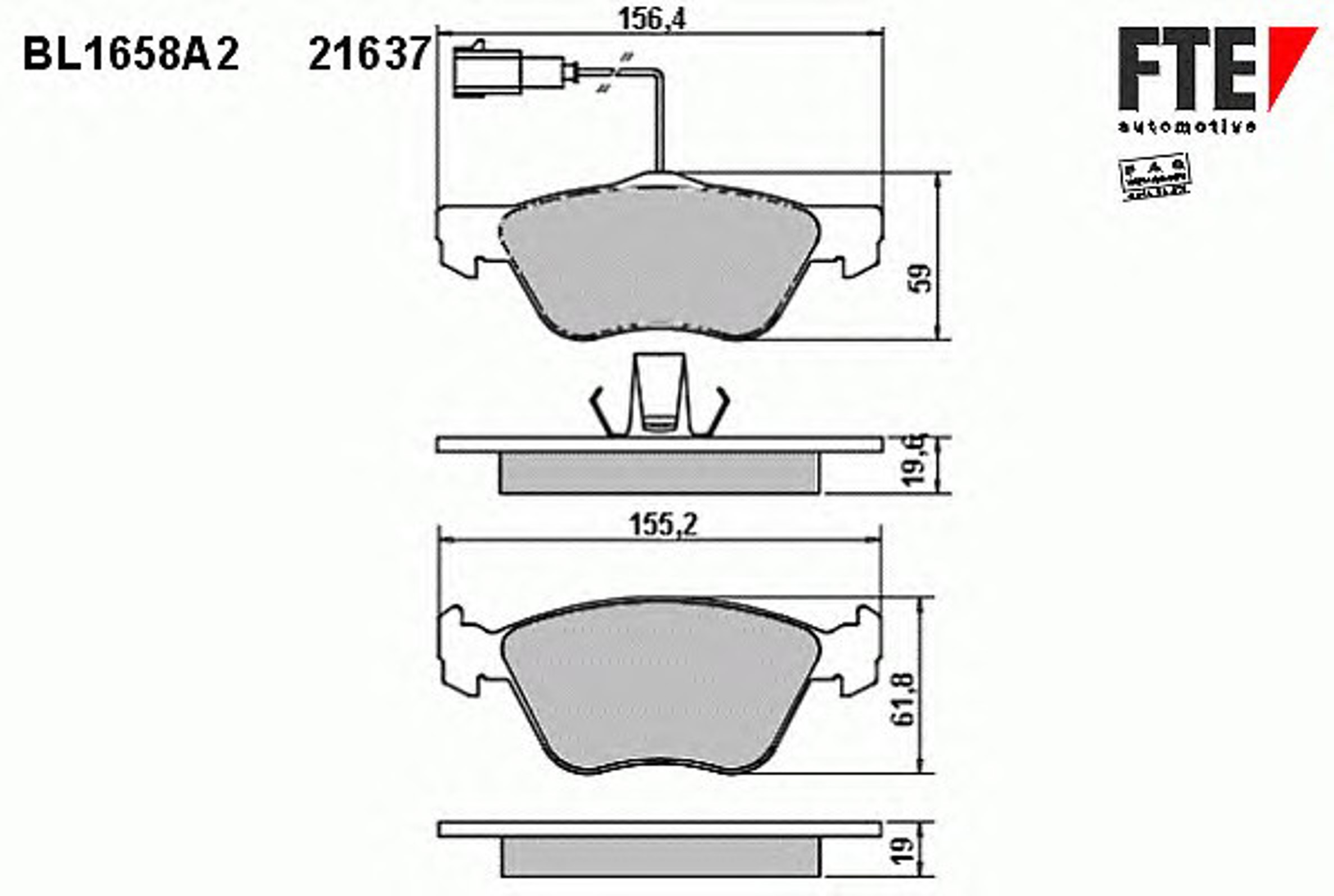 Колодки тормозные дисковые FTE BL1658A2