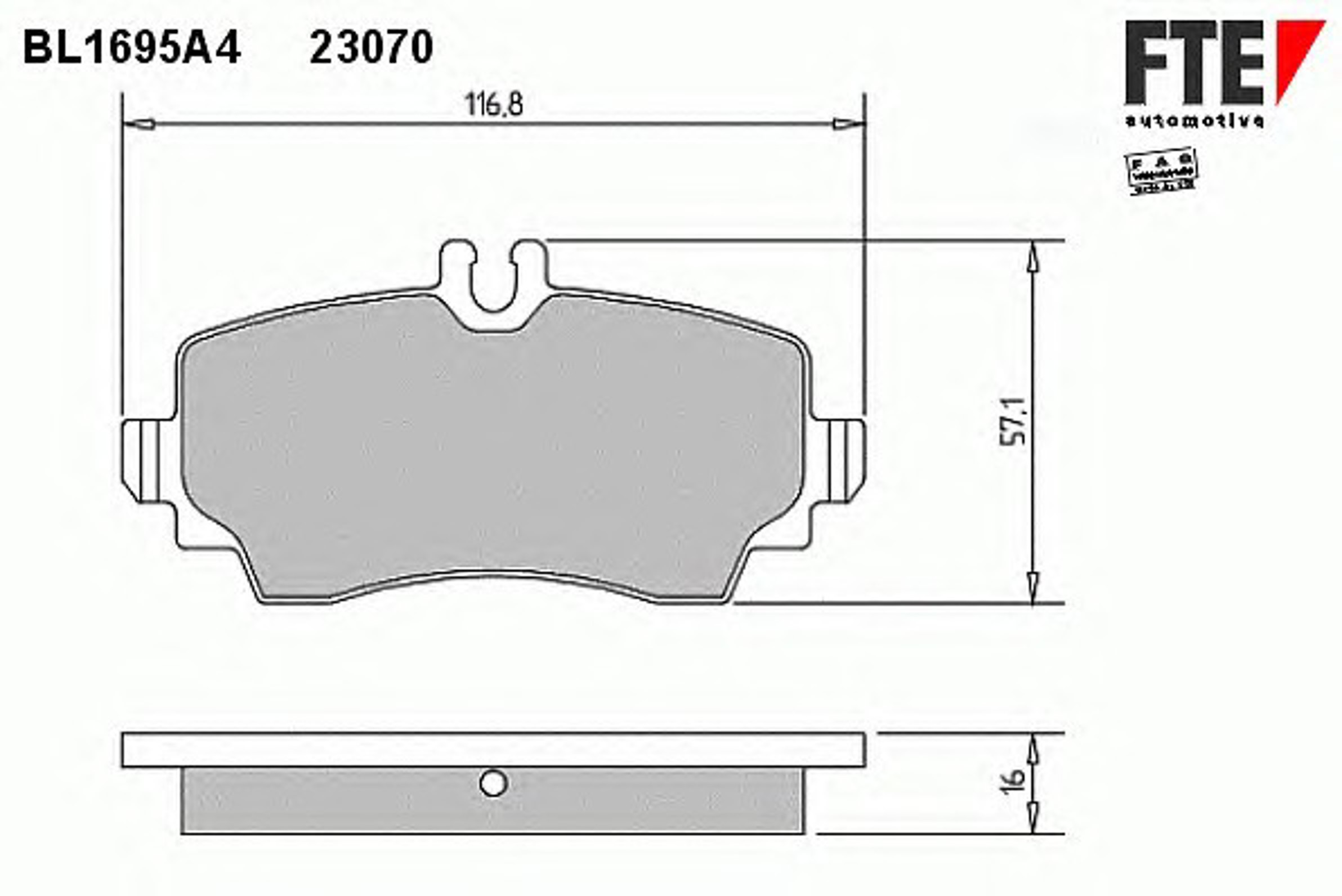 Колодки тормозные дисковые FTE BL1695A4