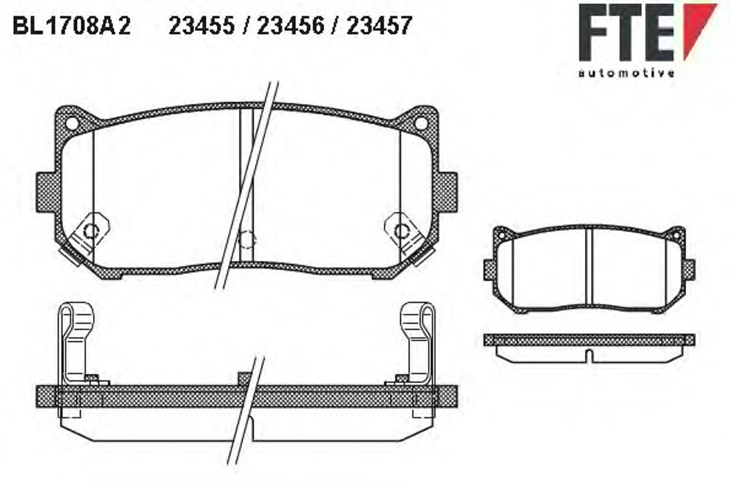 Комплект тормозных колодок дисковый тормоз FTE BL1708A2