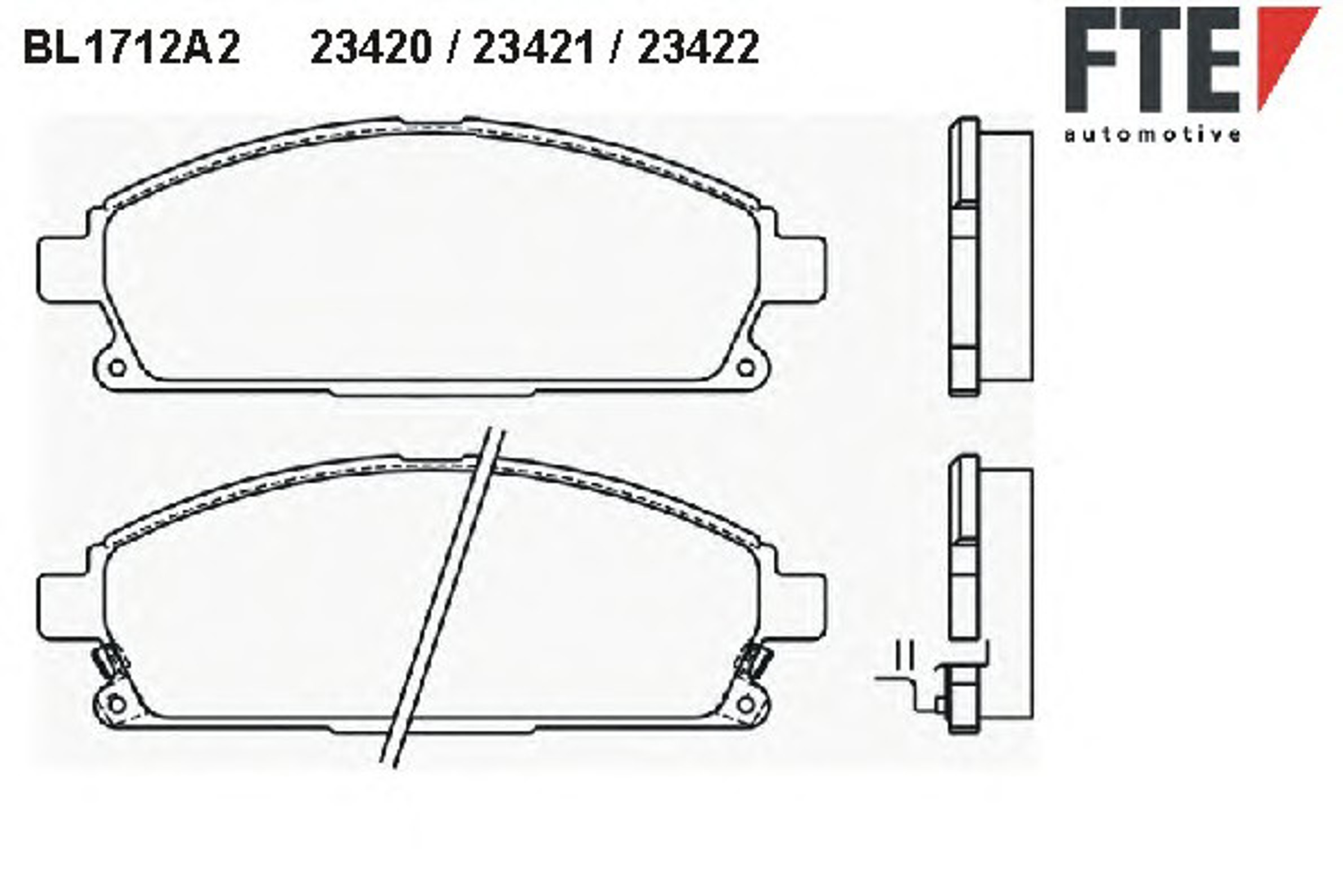 Комплект тормозных колодок дисковый тормоз FTE BL1712A2
