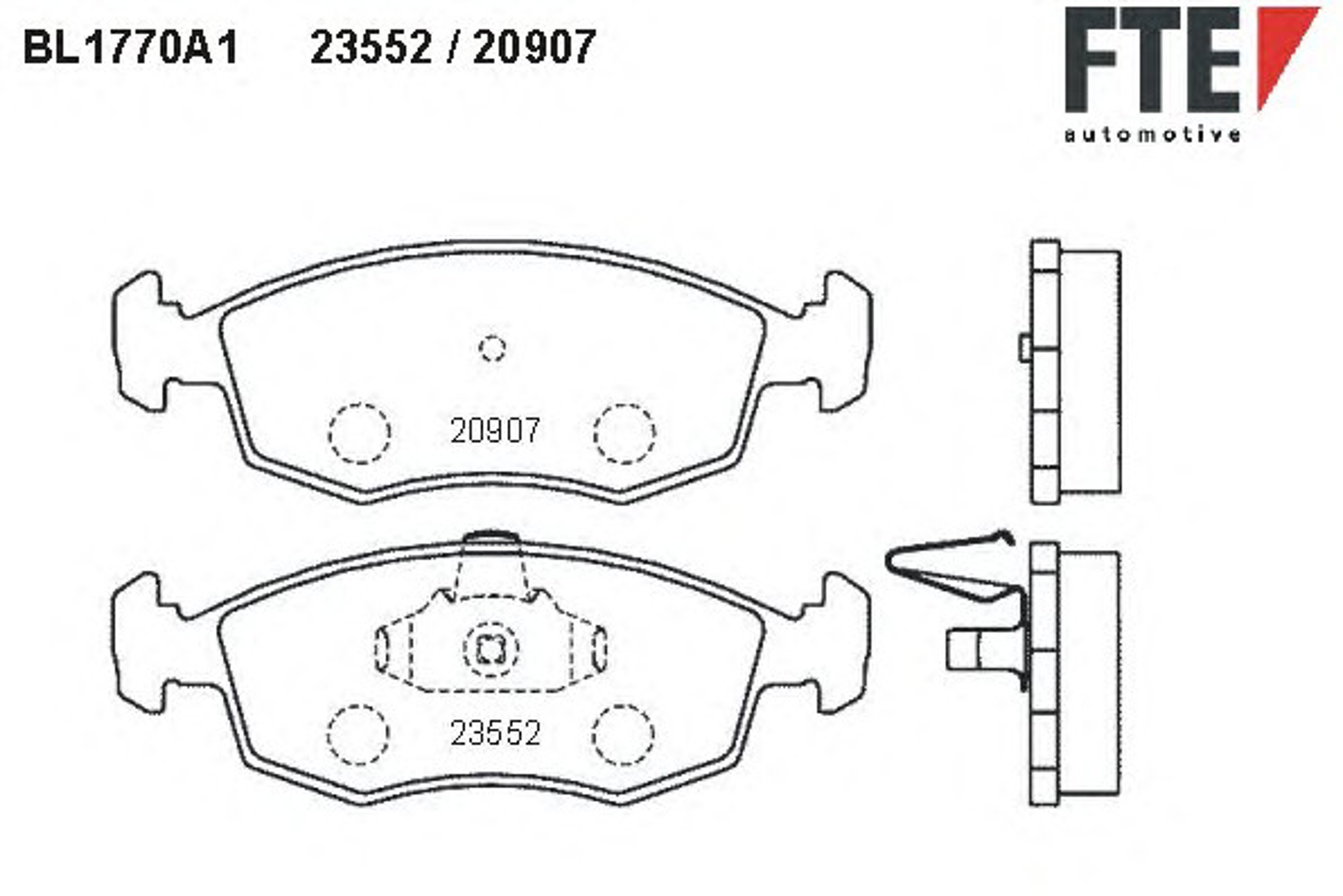 Комплект тормозных колодок дисковый тормоз FTE BL1770A1