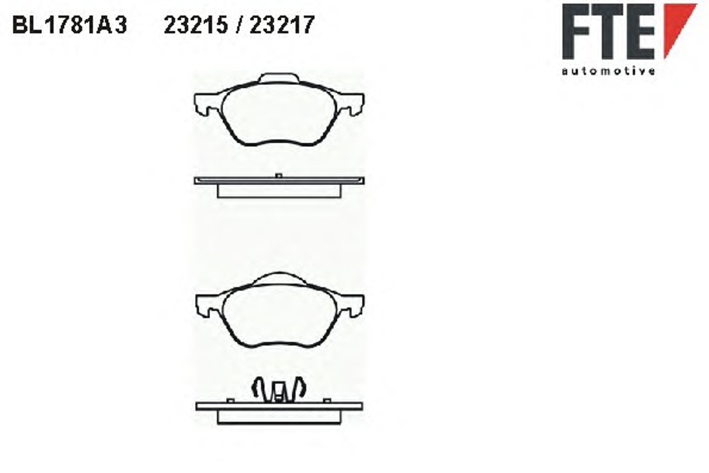 Колодки тормозные дисковые FTE BL1781A3