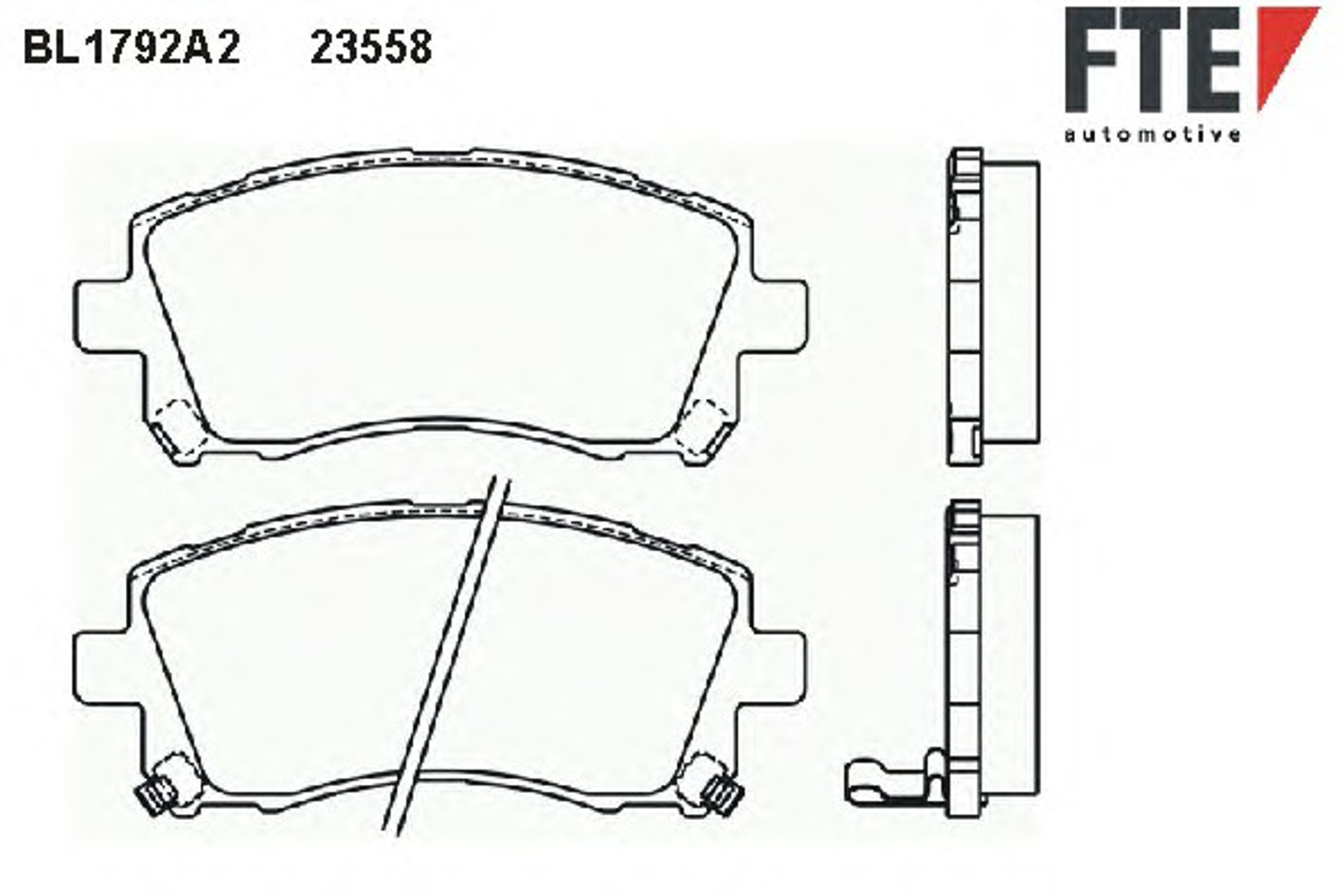 Комплект тормозных колодок дисковый тормоз FTE BL1792A2