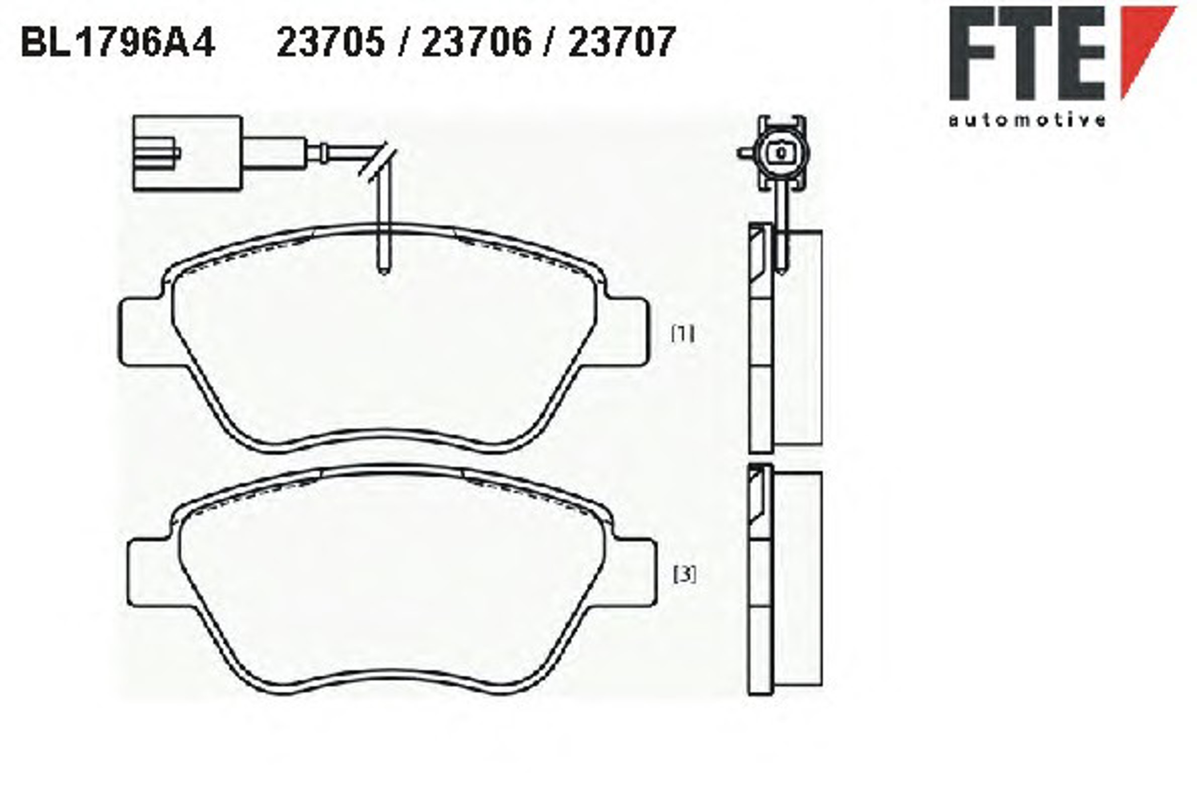 Комплект тормозных колодок дисковый тормоз FTE BL1796A4