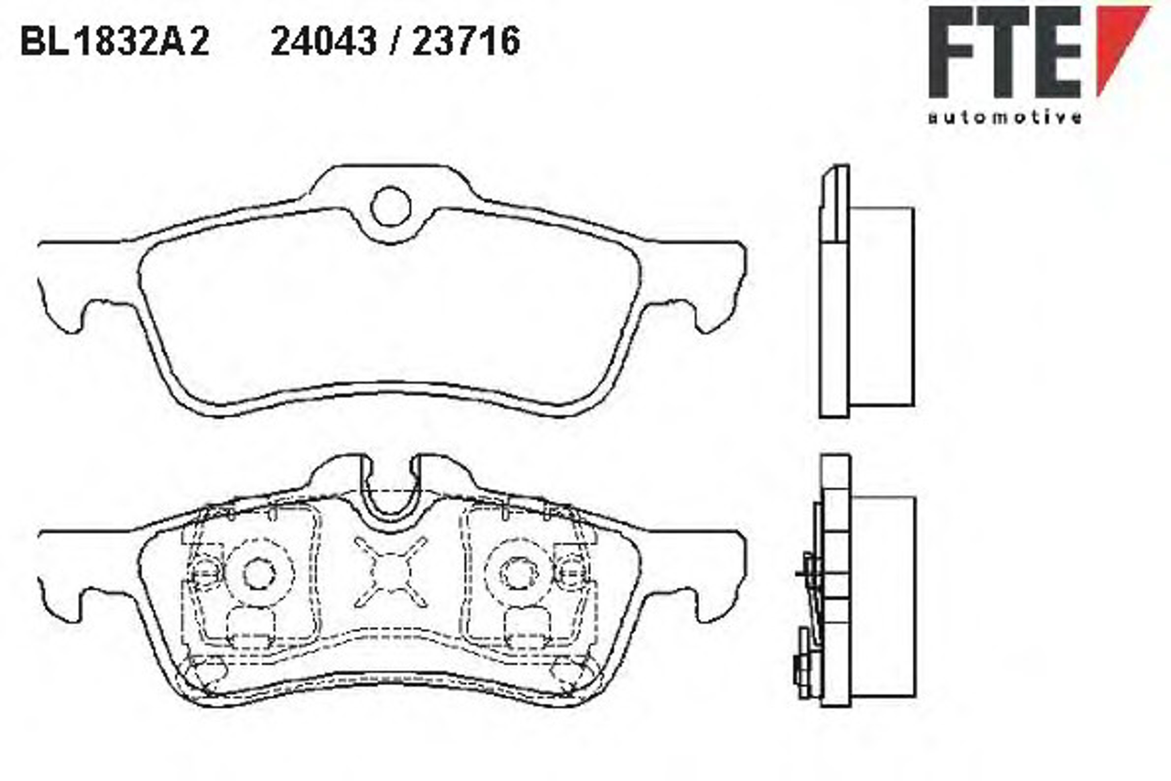 Комплект тормозных колодок дисковый тормоз FTE BL1832A2