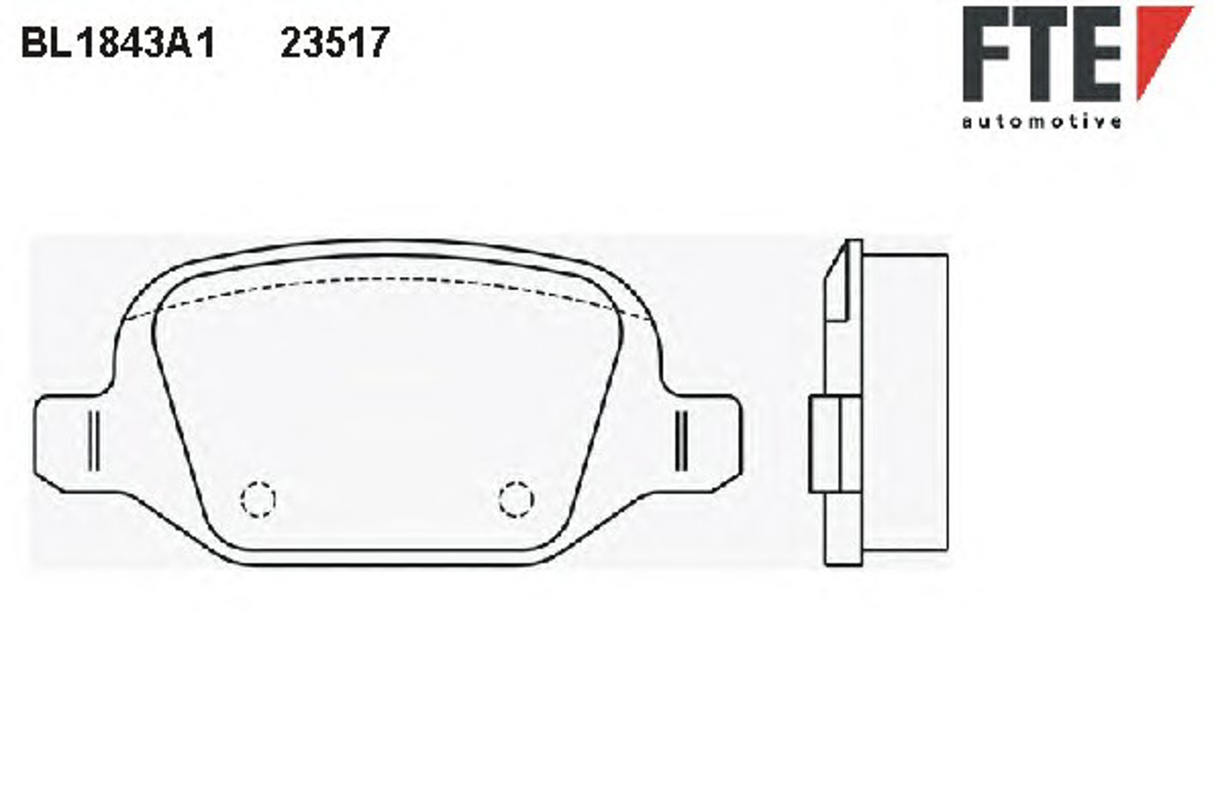 Комплект тормозных колодок дисковый тормоз FTE BL1843A1