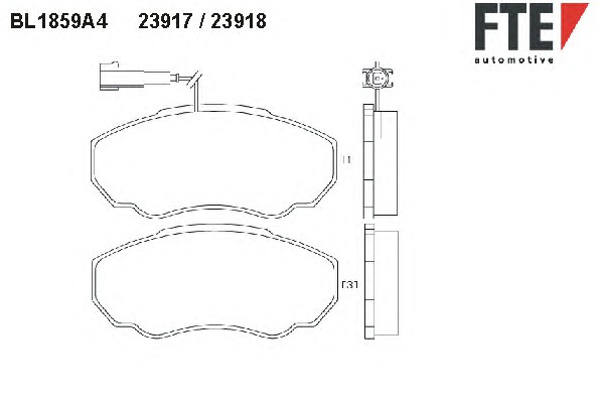Комплект тормозных колодок дисковый тормоз FTE BL1859A4