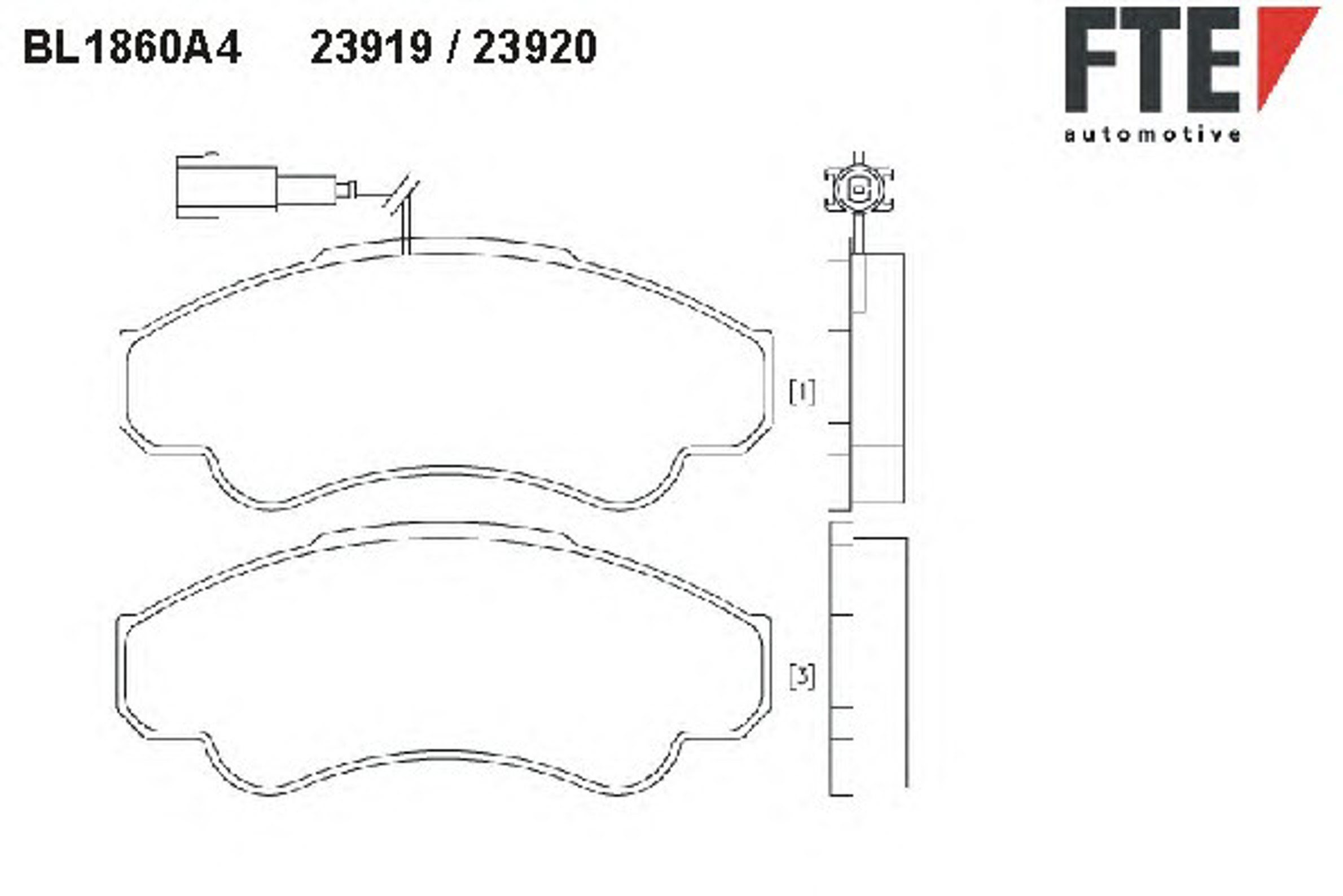 Комплект тормозных колодок дисковый тормоз FTE BL1860A4