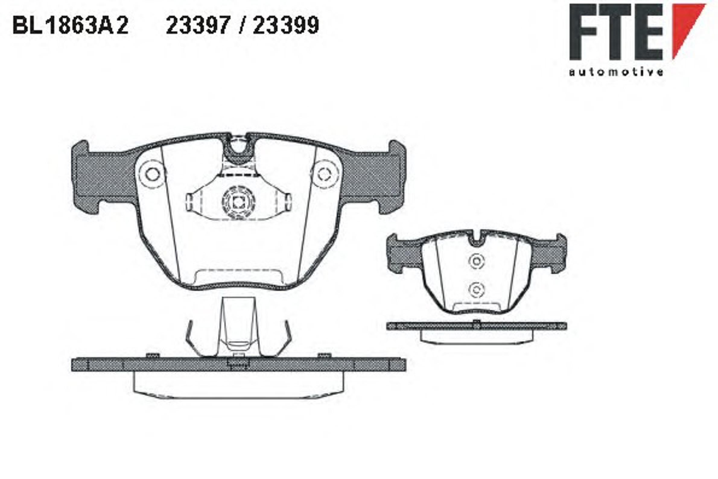 Комплект тормозных колодок дисковый тормоз FTE BL1863A2