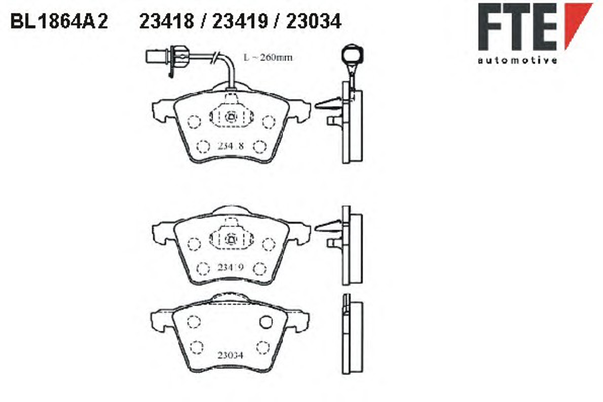 Колодки тормозные дисковые FTE BL1864A2
