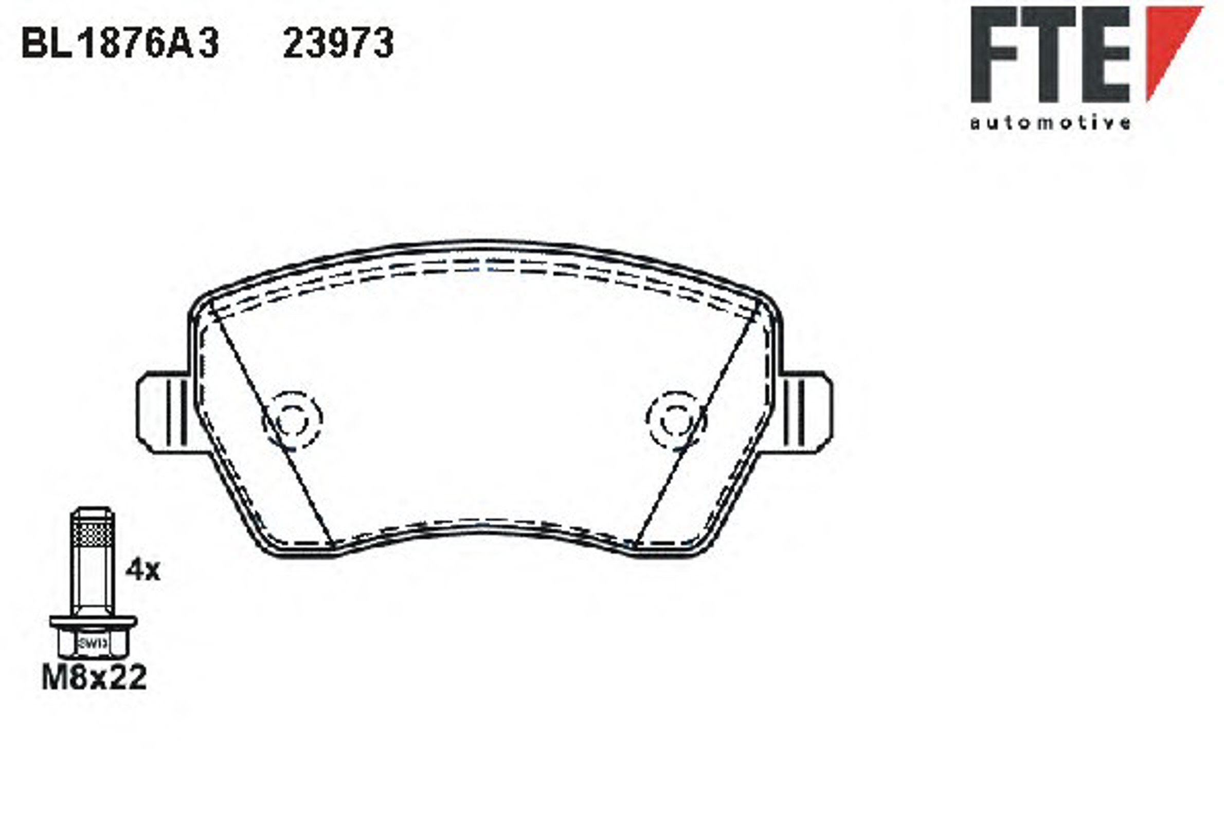 Комплект тормозных колодок дисковый тормоз FTE BL1876A3