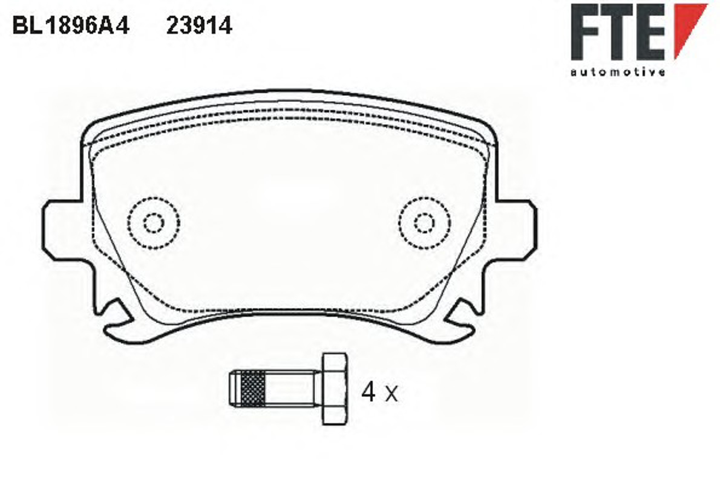 Комплект тормозных колодок дисковый тормоз FTE BL1896A4