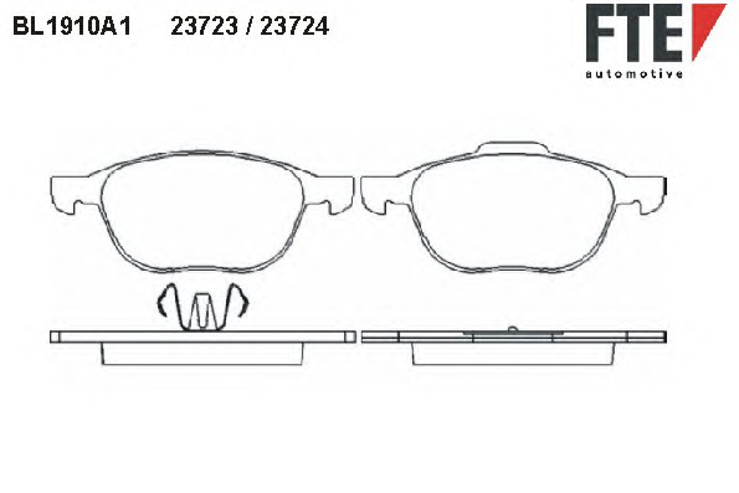 Комплект тормозных колодок дисковый тормоз FTE BL1910A1