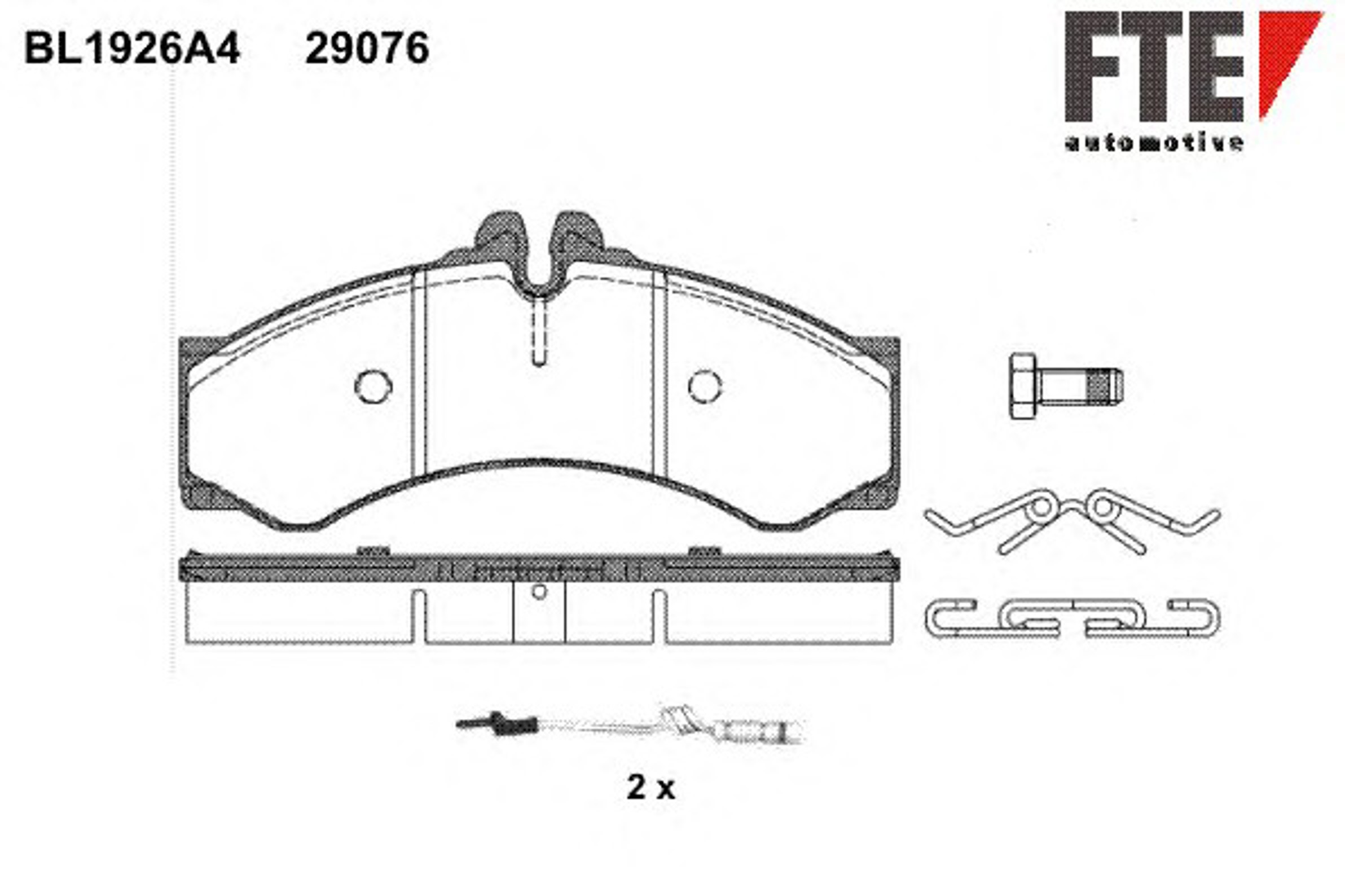 Комплект тормозных колодок дисковый тормоз FTE BL1926A4