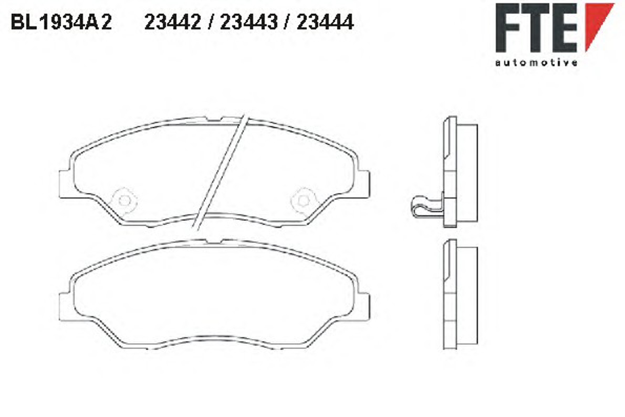 Комплект тормозных колодок дисковый тормоз FTE BL1934A2